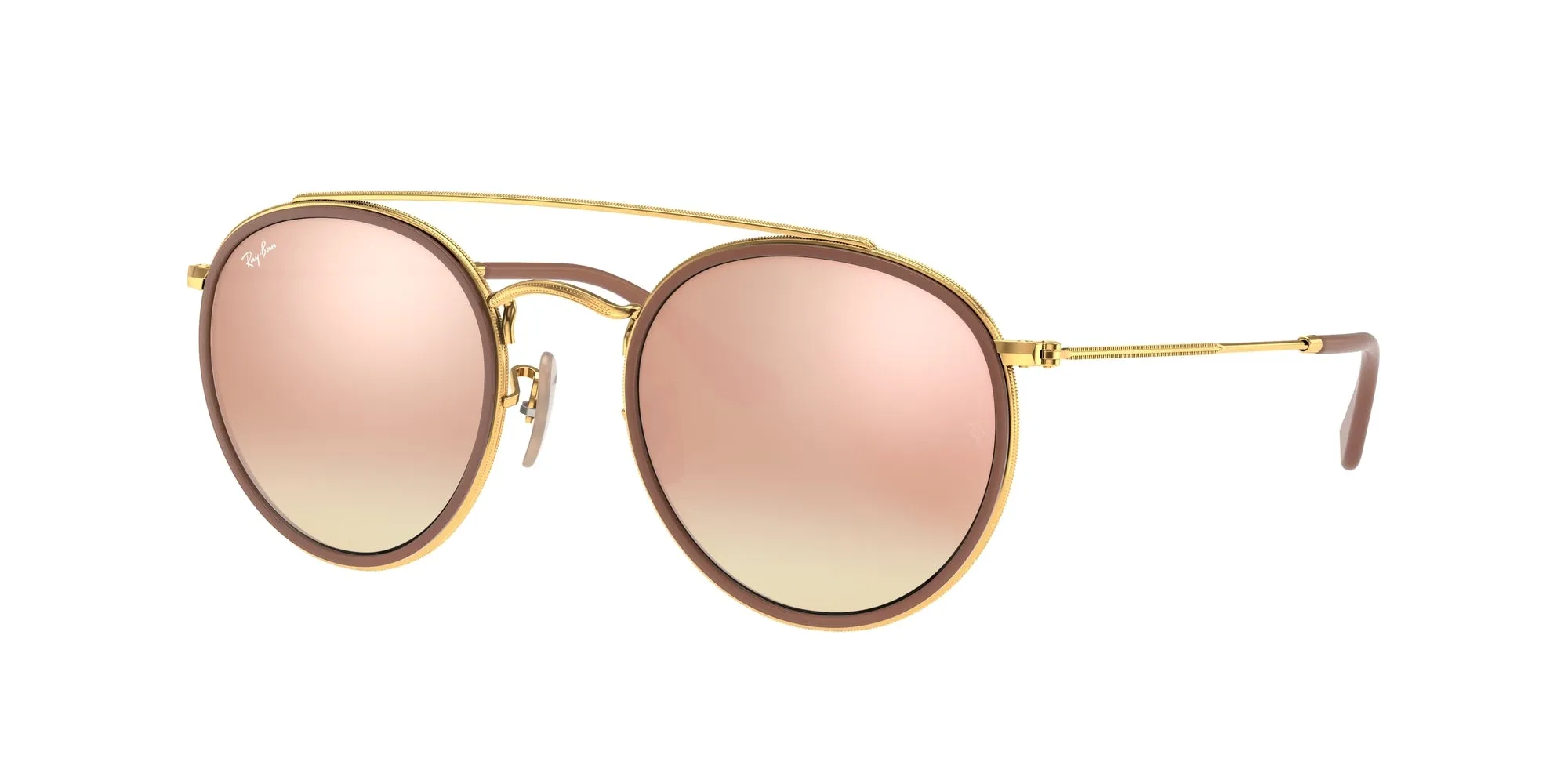 Ray - Ban RB3647N 001/7O Occhiali da sole Metallo Oro Marrone Rotonda Normale - immagine 1