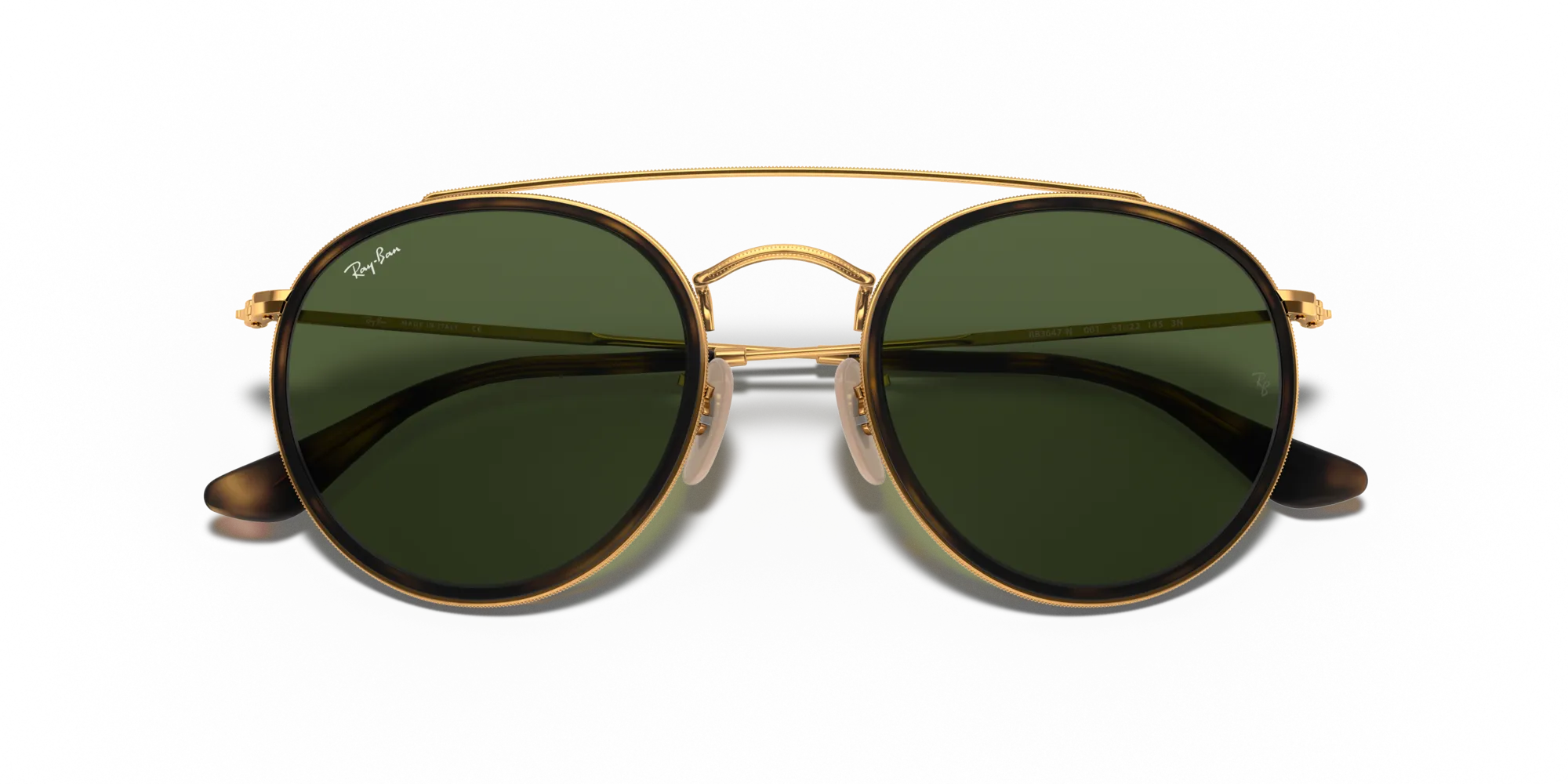 Ray - Ban RB3647N 001 Occhiali da sole Metallo Oro G15 Rotonda Normale - immagine 2