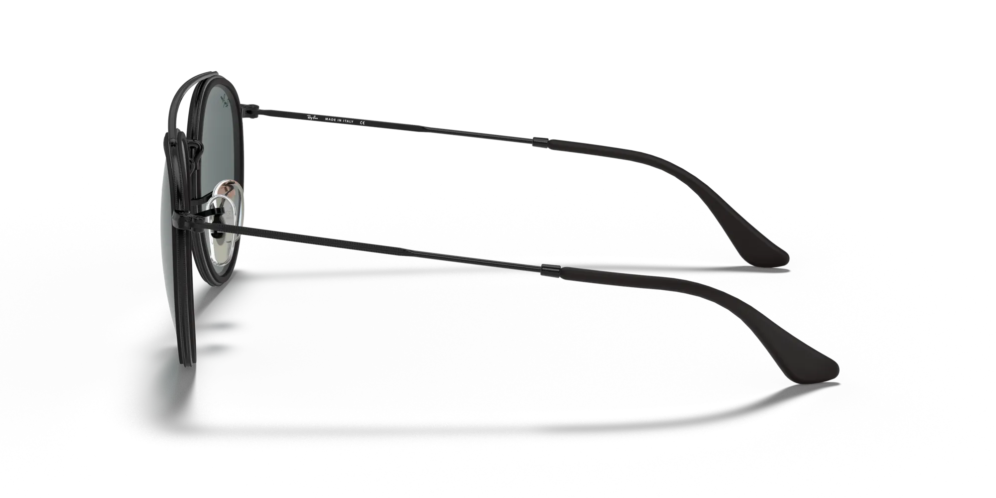 Ray - Ban RB3647N 002/R5 Occhiali da sole Metallo Nero Blu Rotonda Normale - immagine 4