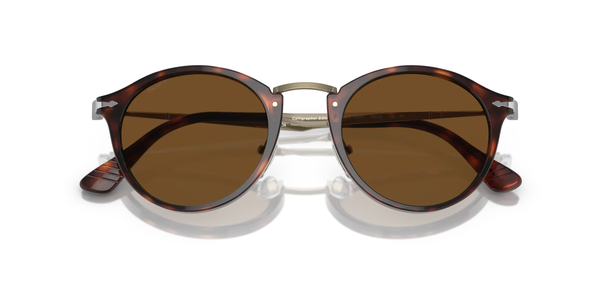 Persol PO3166S 24/57 Occhiali da sole Acetato Tartaruga Marrone Pantos Polarizzata - immagine 2