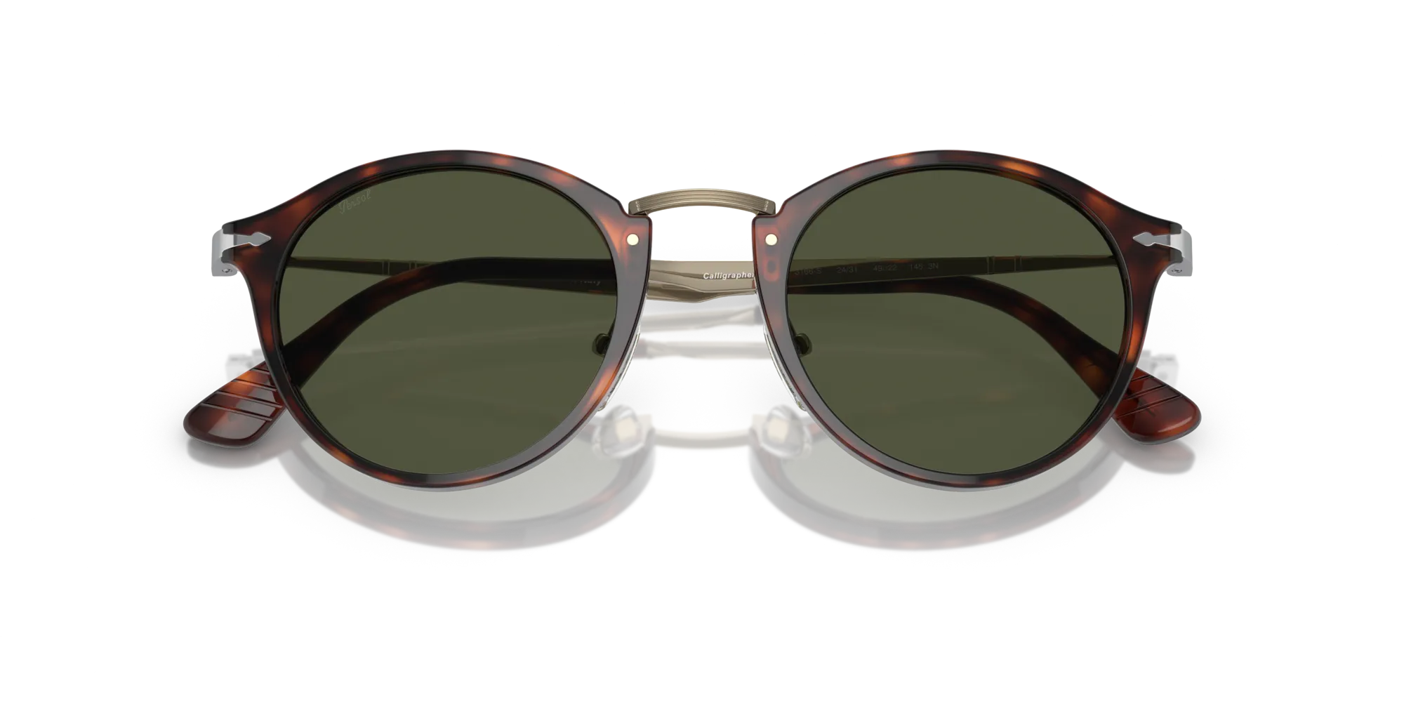 Persol PO3166S 24/31 Occhiali da sole Plastica Havana Verde Pantos Normale - immagine 2