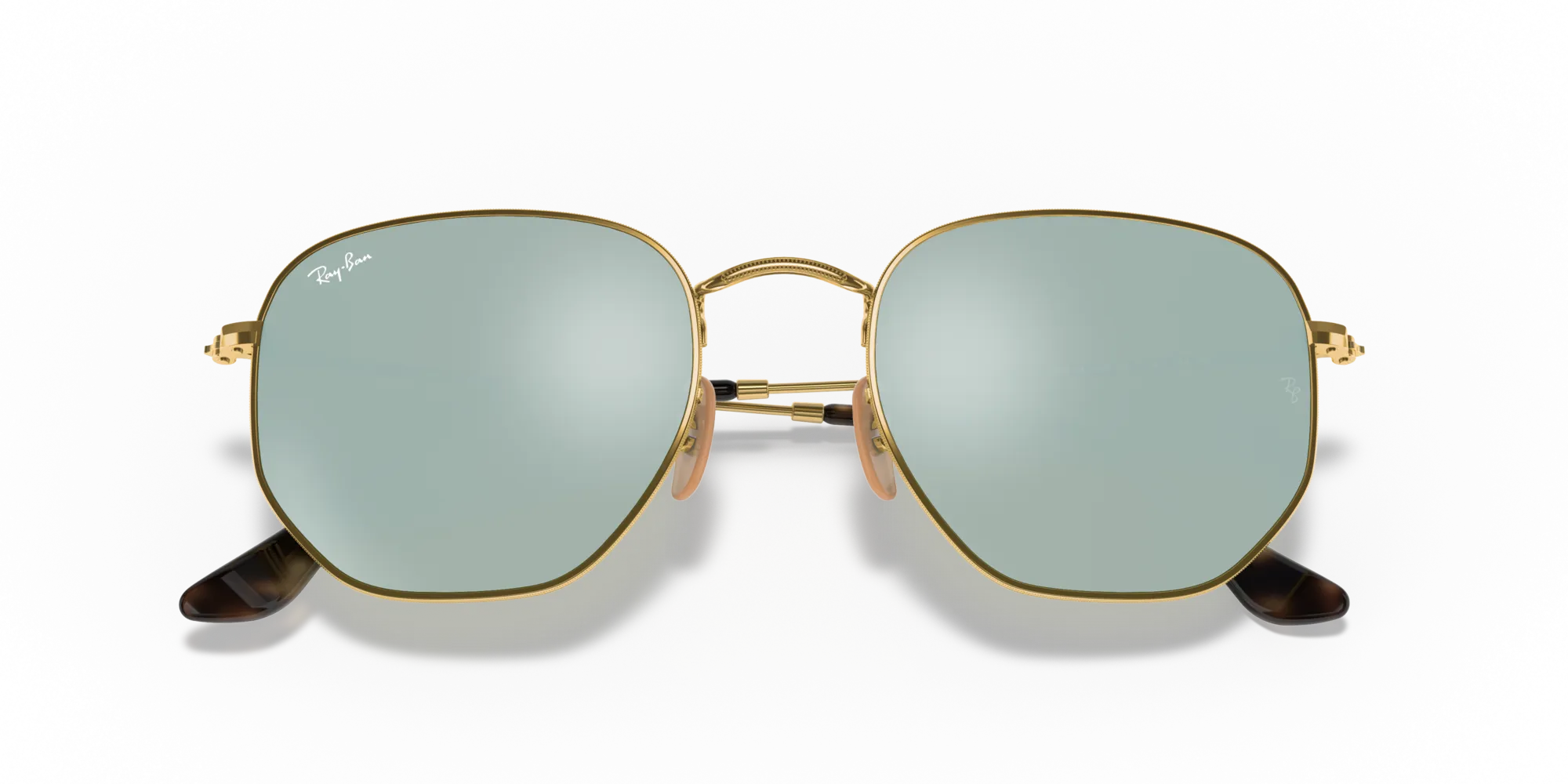 Ray - Ban RB3548N HEXAGONAL 001/30 Occhiali da sole Metallo Oro Argento Geometrica Normale - immagine 2