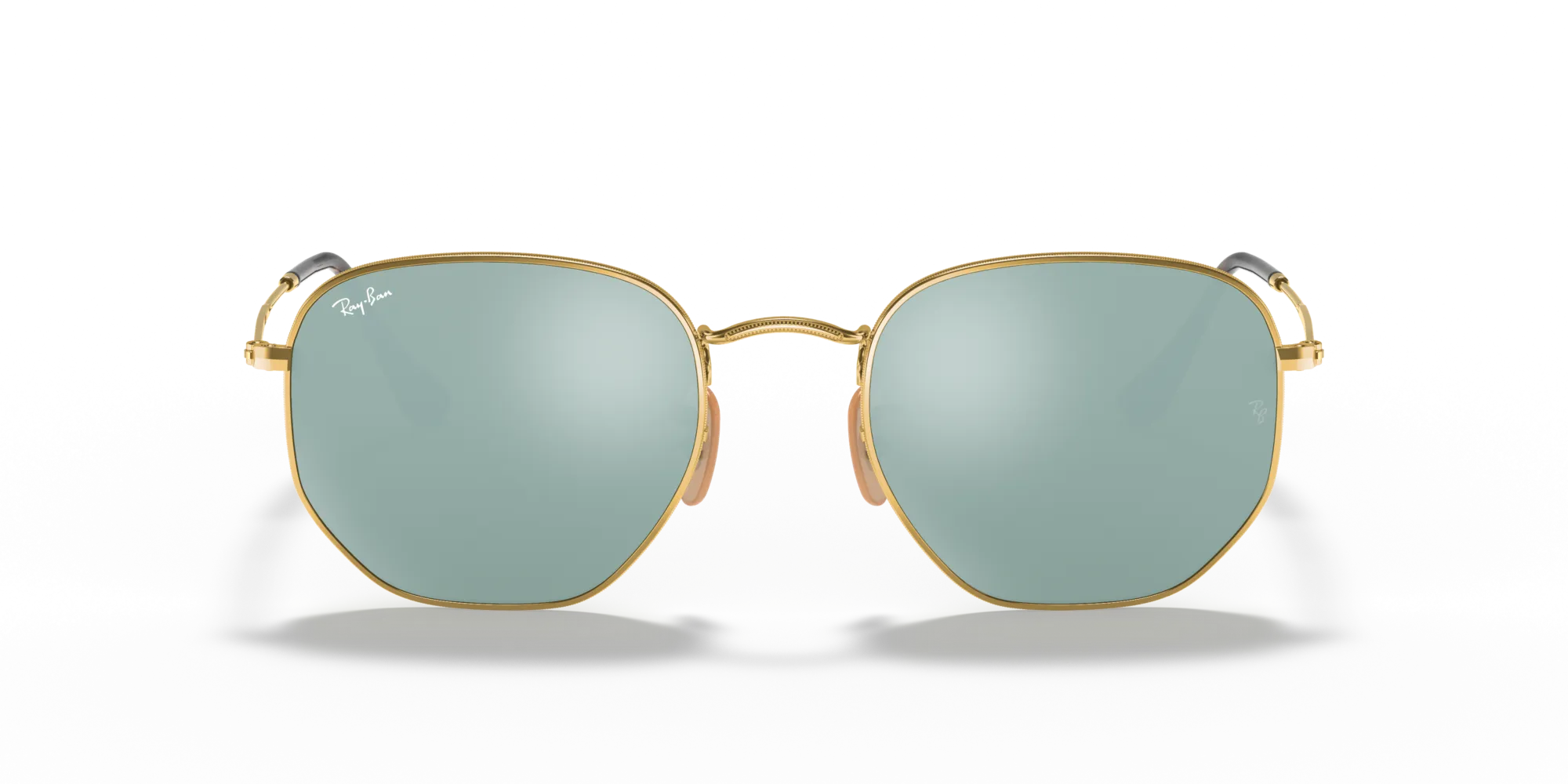 Ray - Ban RB3548N HEXAGONAL 001/30 Occhiali da sole Metallo Oro Argento Geometrica Normale - immagine 3