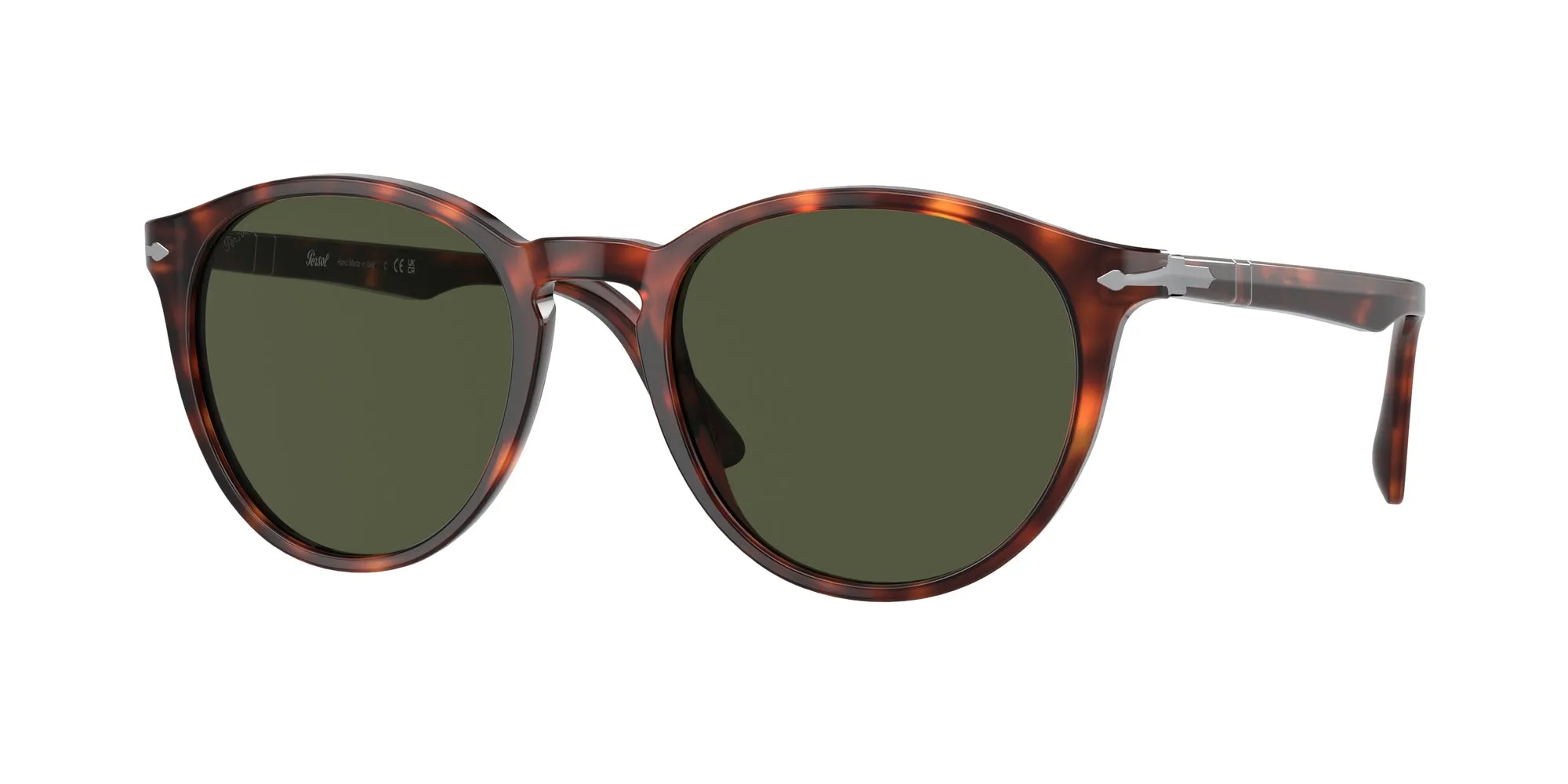 Persol PO3152S 901531 Occhiali da sole Acetato Tartaruga Verde Rotonda Normale - immagine 1