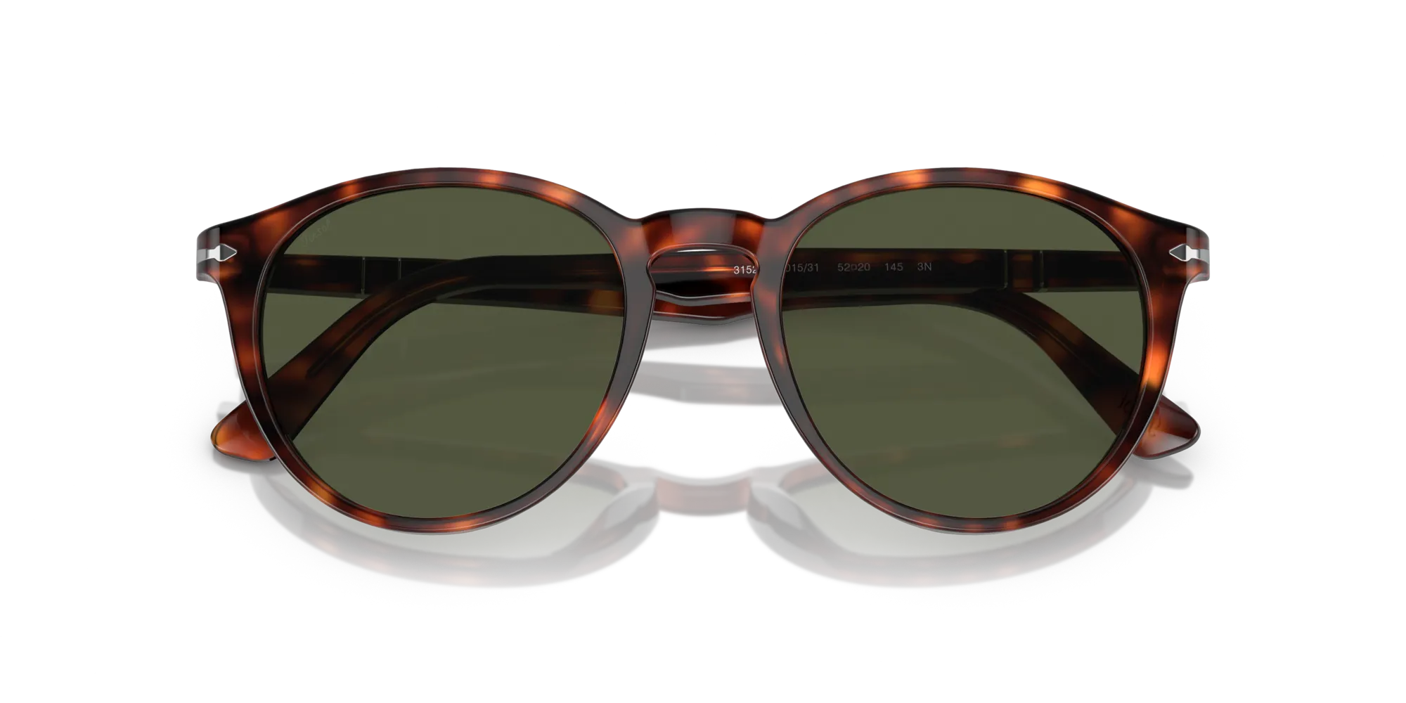 Persol PO3152S 901531 Occhiali da sole Acetato Tartaruga Verde Rotonda Normale - immagine 2