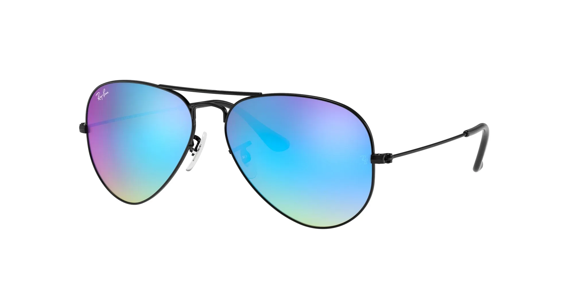 Ray - Ban RB3025 AVIATOR 002/4O Occhiali da sole Metallo Nero Blu Pilot Normale - immagine 1