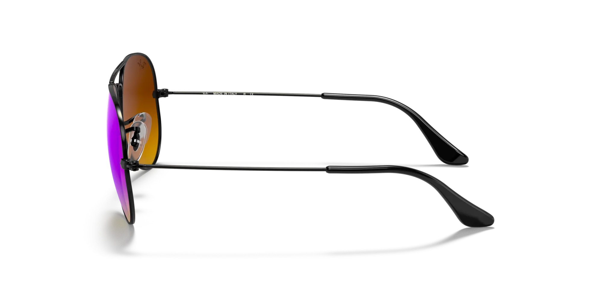 Ray - Ban RB3025 AVIATOR 002/4O Occhiali da sole Metallo Nero Blu Pilot Normale - immagine 4