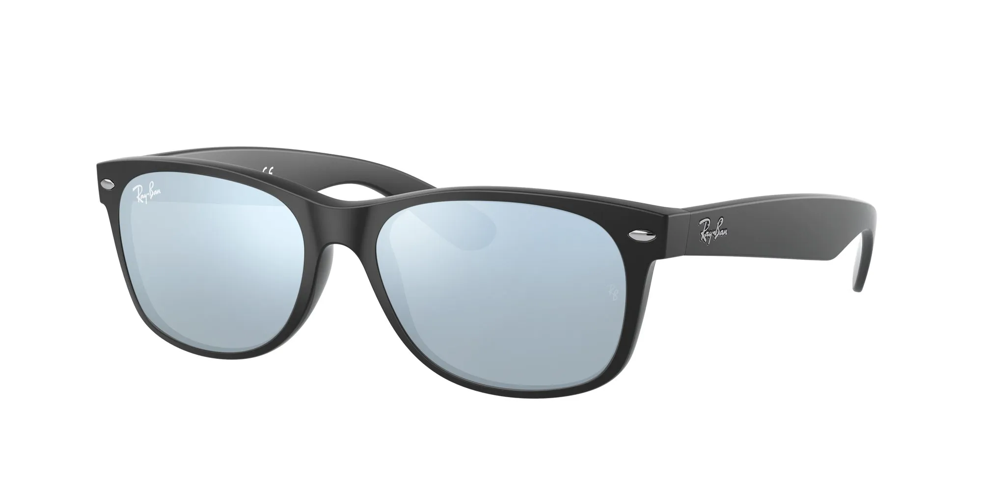Ray - Ban RB2132 NEW WAYFARER 622/30 Occhiali da sole Iniettato Nero Argento Squadrata Normale - immagine 1