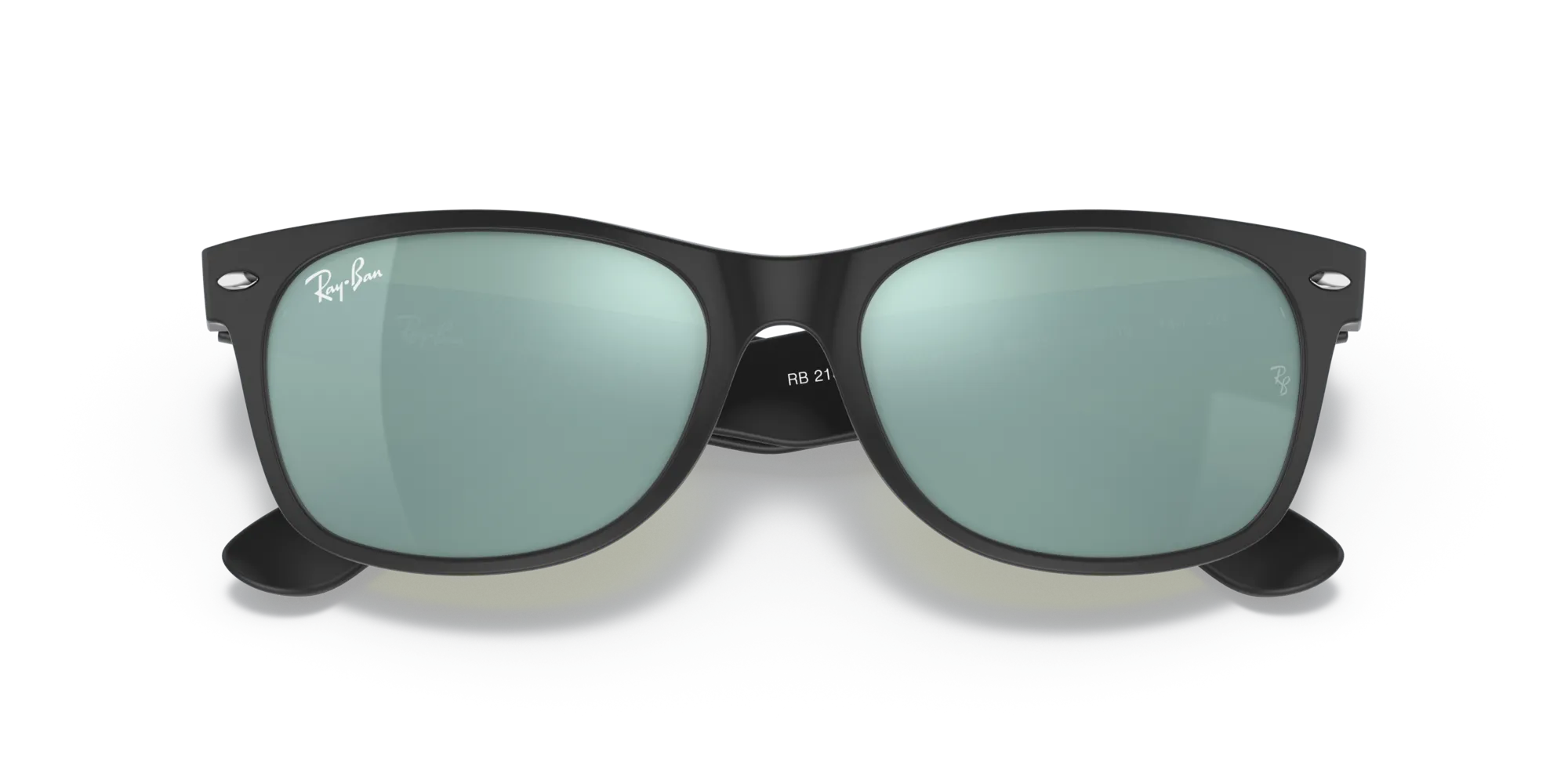 Ray - Ban RB2132 NEW WAYFARER 622/30 Occhiali da sole Iniettato Nero Argento Squadrata Normale - immagine 2