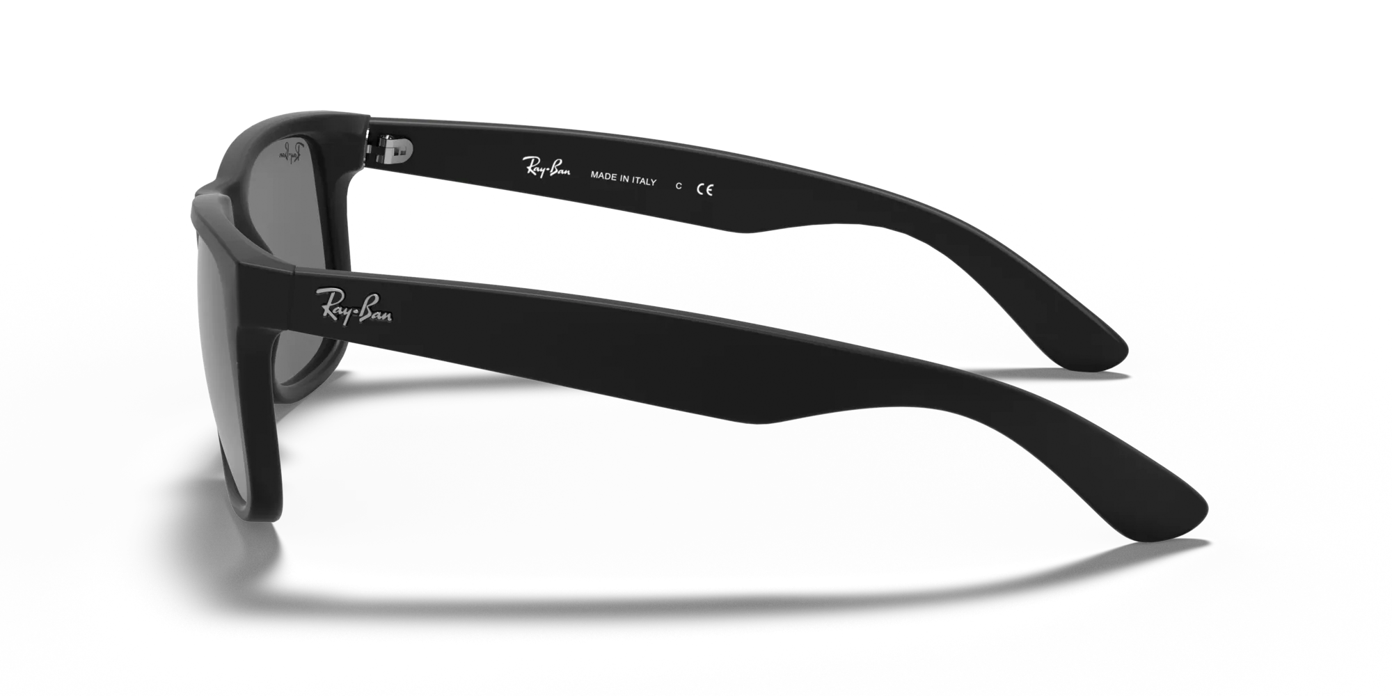 Ray - Ban RB4165 JUSTIN 622/6G Occhiali da sole Iniettato Nero Grigio Squadrata Specchiate - immagine 4