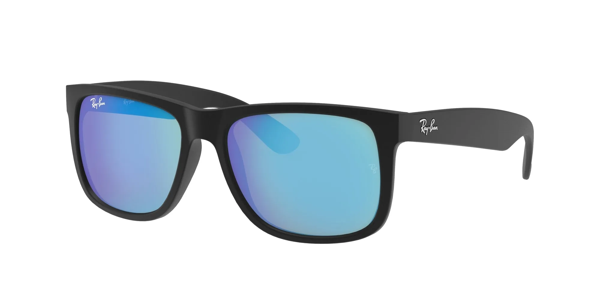 Ray - Ban RB4165 JUSTIN 622/55 Occhiali da sole Iniettato Nero Blu Squadrata Specchiate - immagine 1