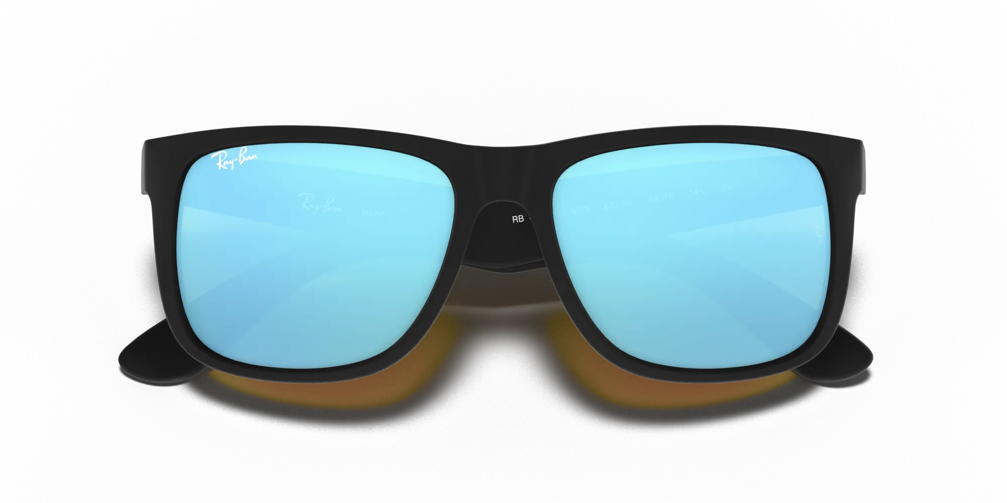 Ray - Ban RB4165 JUSTIN 622/55 Occhiali da sole Iniettato Nero Blu Squadrata Specchiate - immagine 2