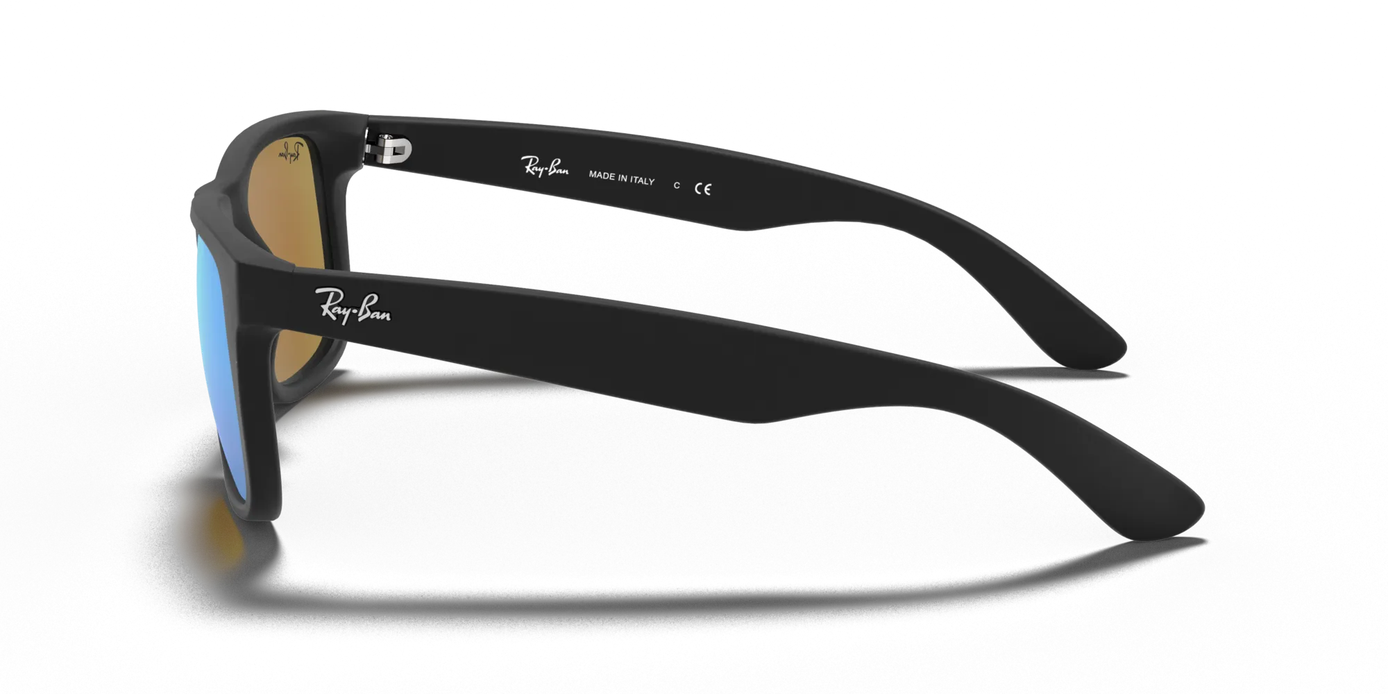 Ray - Ban RB4165 JUSTIN 622/55 Occhiali da sole Iniettato Nero Blu Squadrata Specchiate - immagine 4