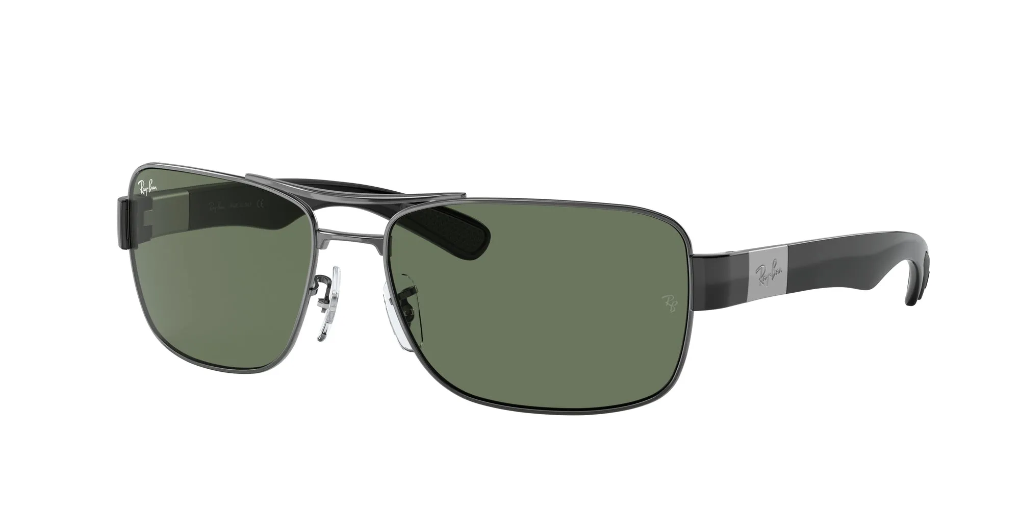 Ray - Ban RB3522 004/71 Occhiali da sole Metallo Grigio Verde Squadrata Normale - immagine 1