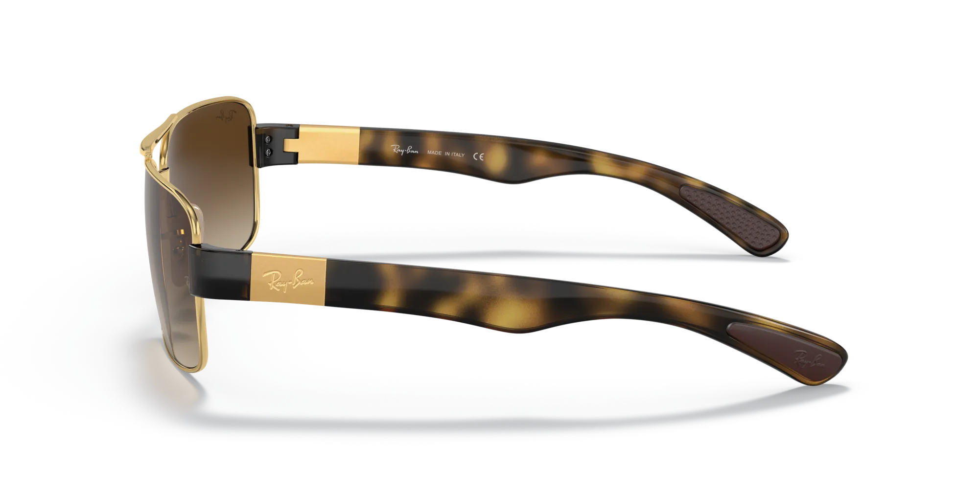 Ray - Ban RB3522 001/13 Occhiali da sole Metallo Oro Marrone Squadrata Normale Sfumato - immagine 4