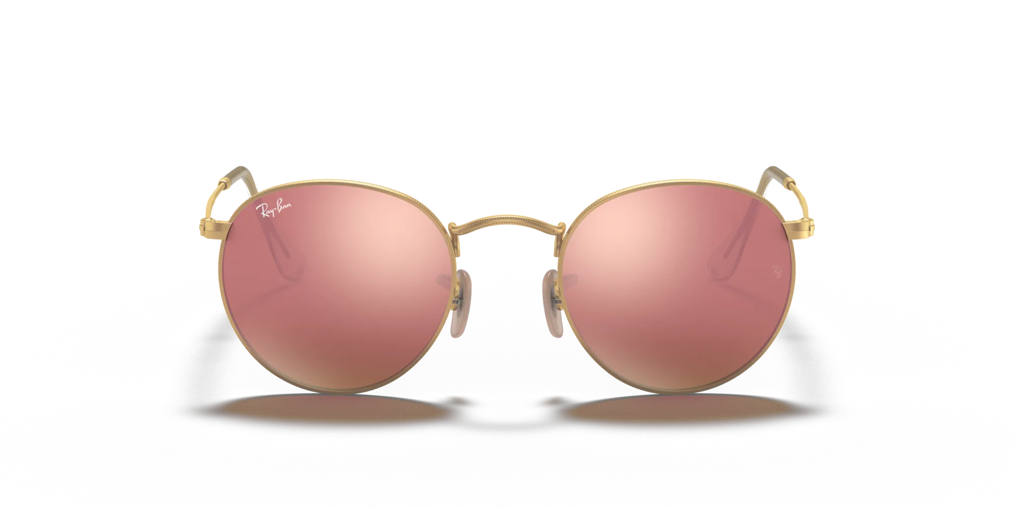 Ray - Ban RB3447 ROUND METAL 112/Z2 Occhiali da sole Metallo Oro Marrone Rotonda Normale - immagine 3