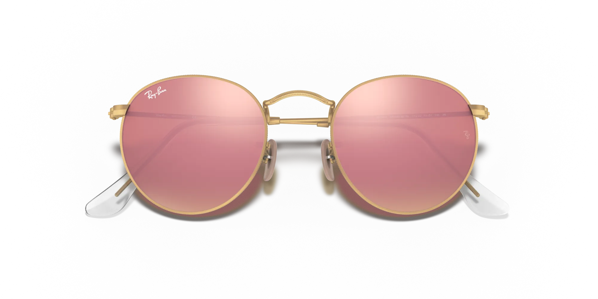 Ray - Ban RB3447 ROUND METAL 112/Z2 Occhiali da sole Metallo Oro Marrone Rotonda Normale - immagine 2