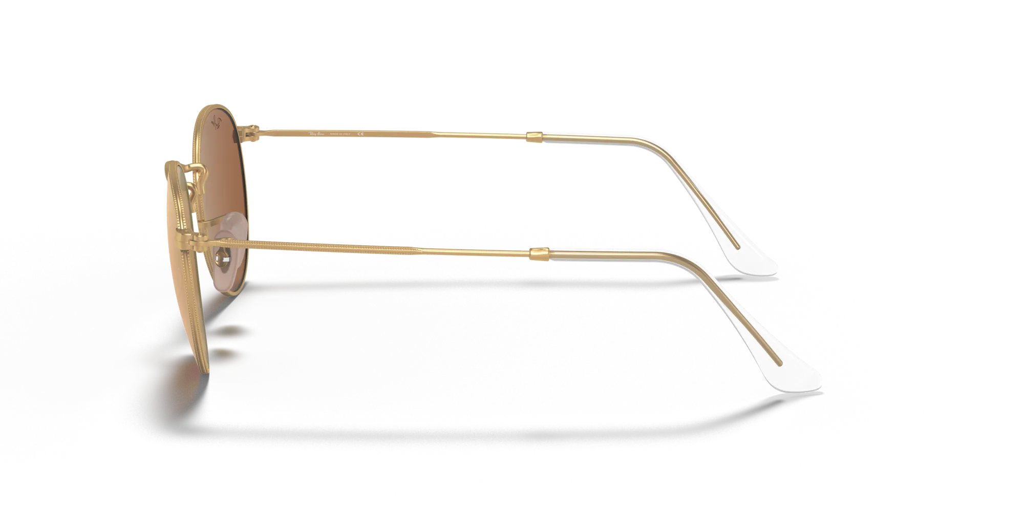 Ray - Ban RB3447 ROUND METAL 112/Z2 Occhiali da sole Metallo Oro Marrone Rotonda Normale - immagine 4