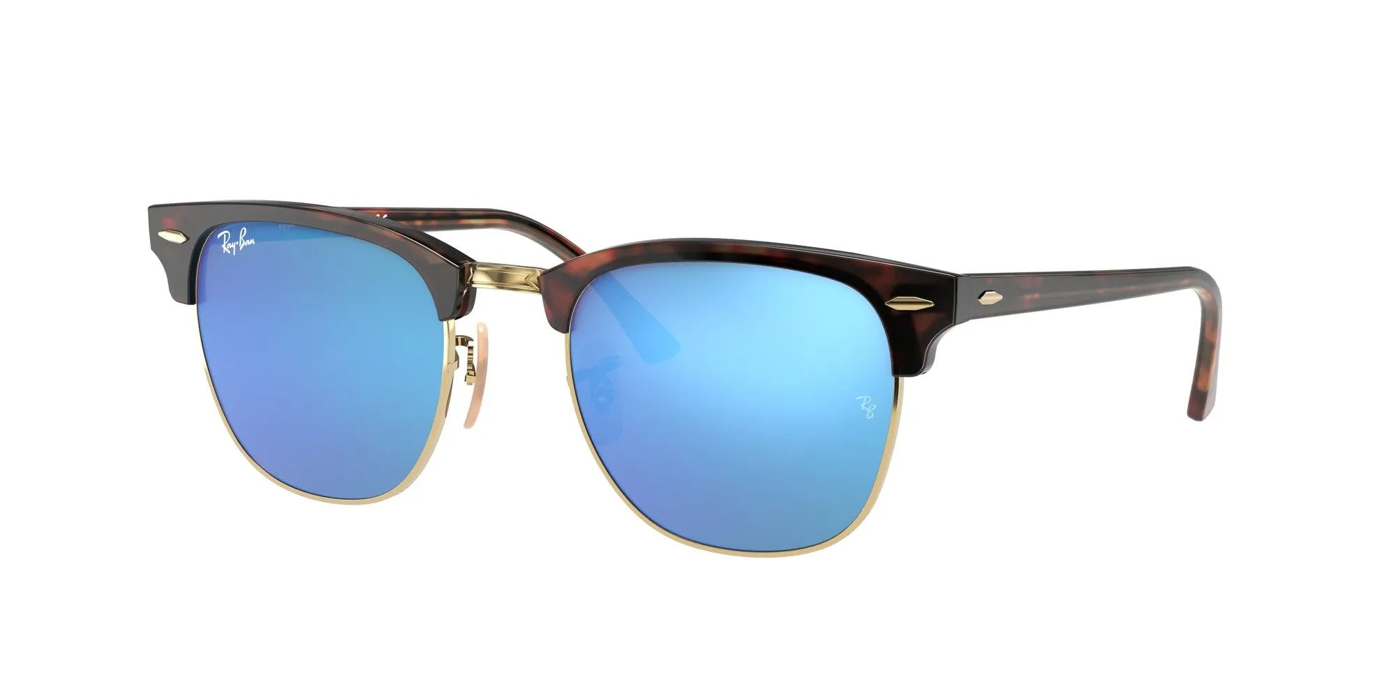 Ray - Ban RB3016 CLUBMASTER 114517 Occhiali da sole Acetato Tartaruga Blu Squadrata Normale Flash - immagine 1