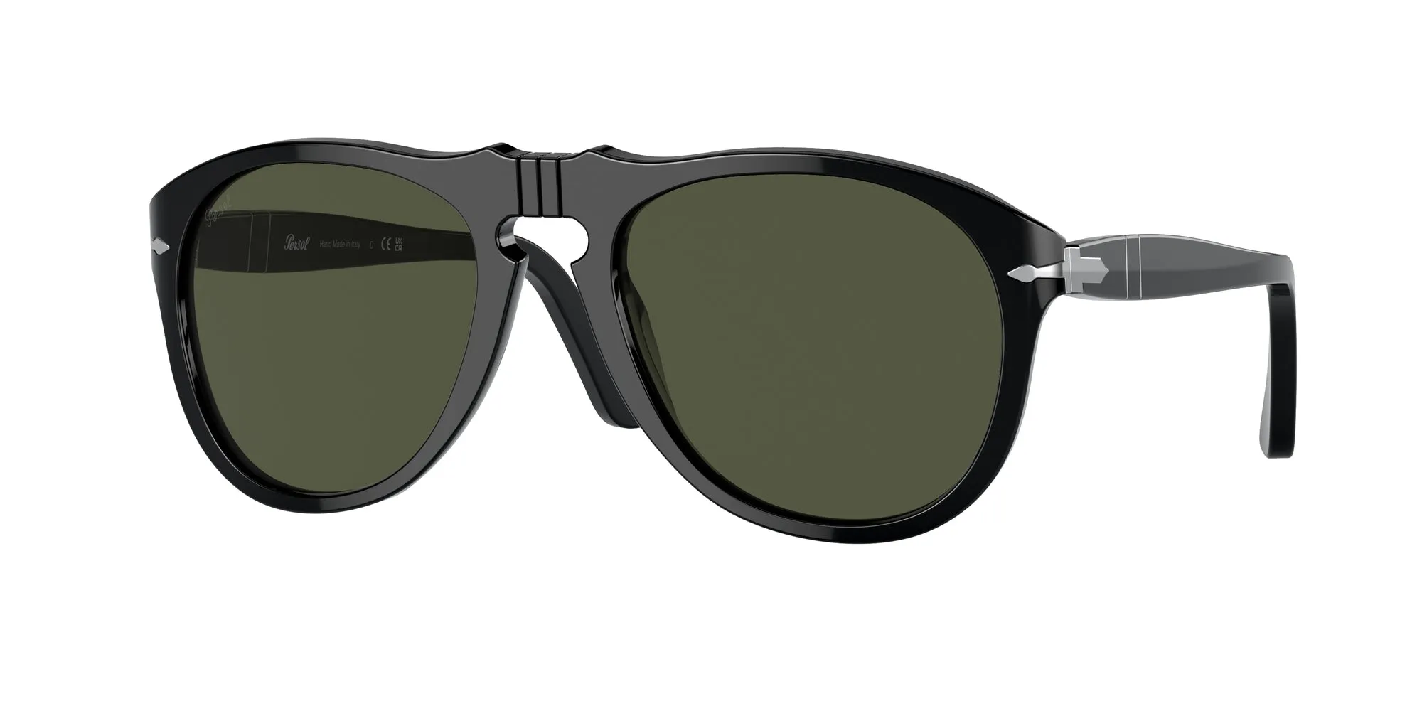 Persol PO0649 95/31 Occhiali da sole Acetato Nero Verde Pilot Normale - immagine 1