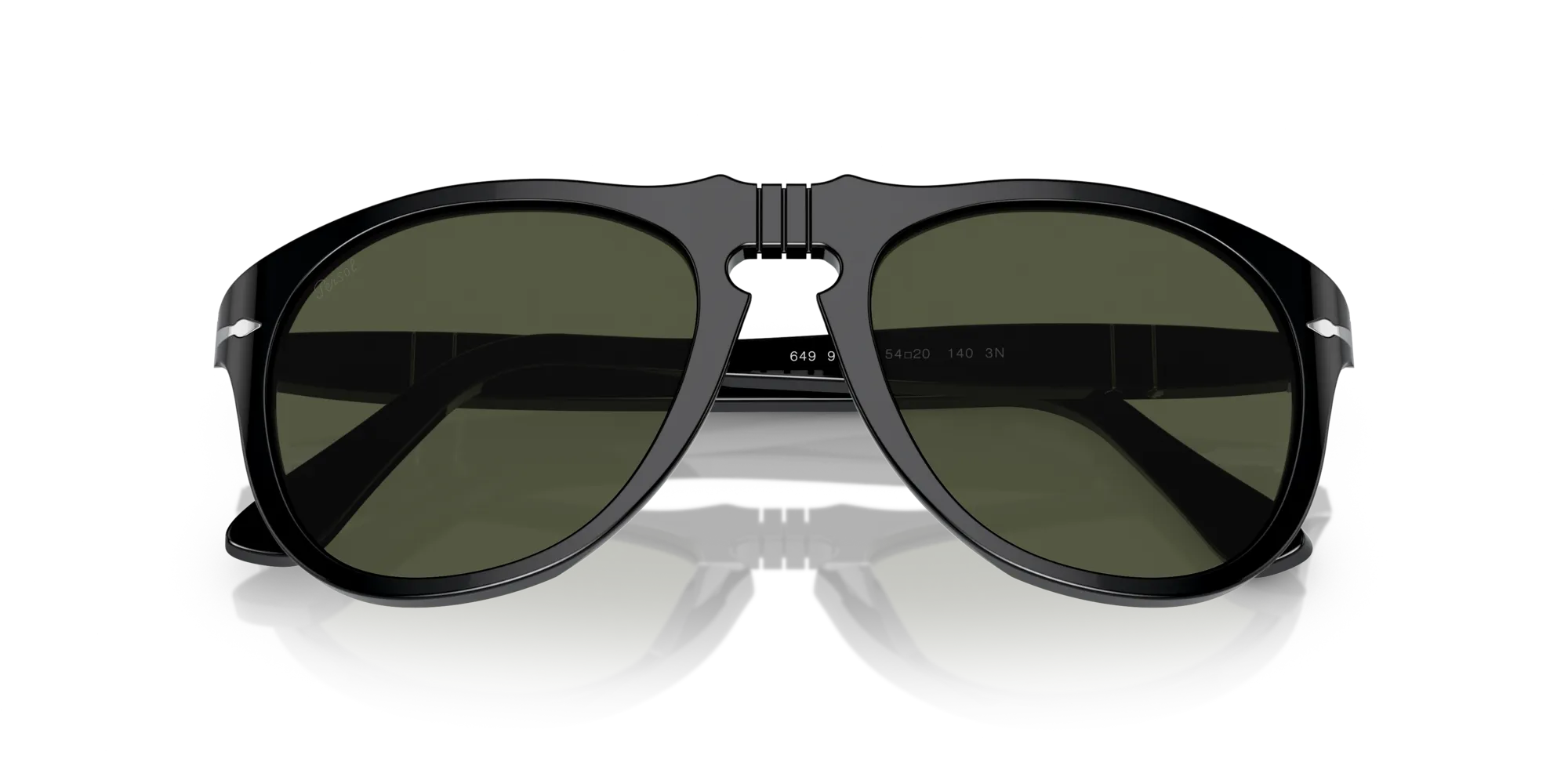 Persol PO0649 95/31 Occhiali da sole Acetato Nero Verde Pilot Normale - immagine 2