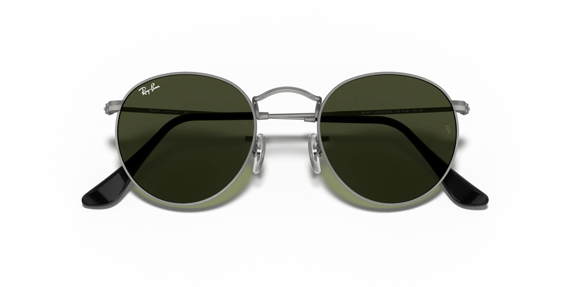 Ray - Ban RB3447 ROUND METAL 029 Occhiali da sole Metallo Grigio G15 Rotonda Normale - immagine 2