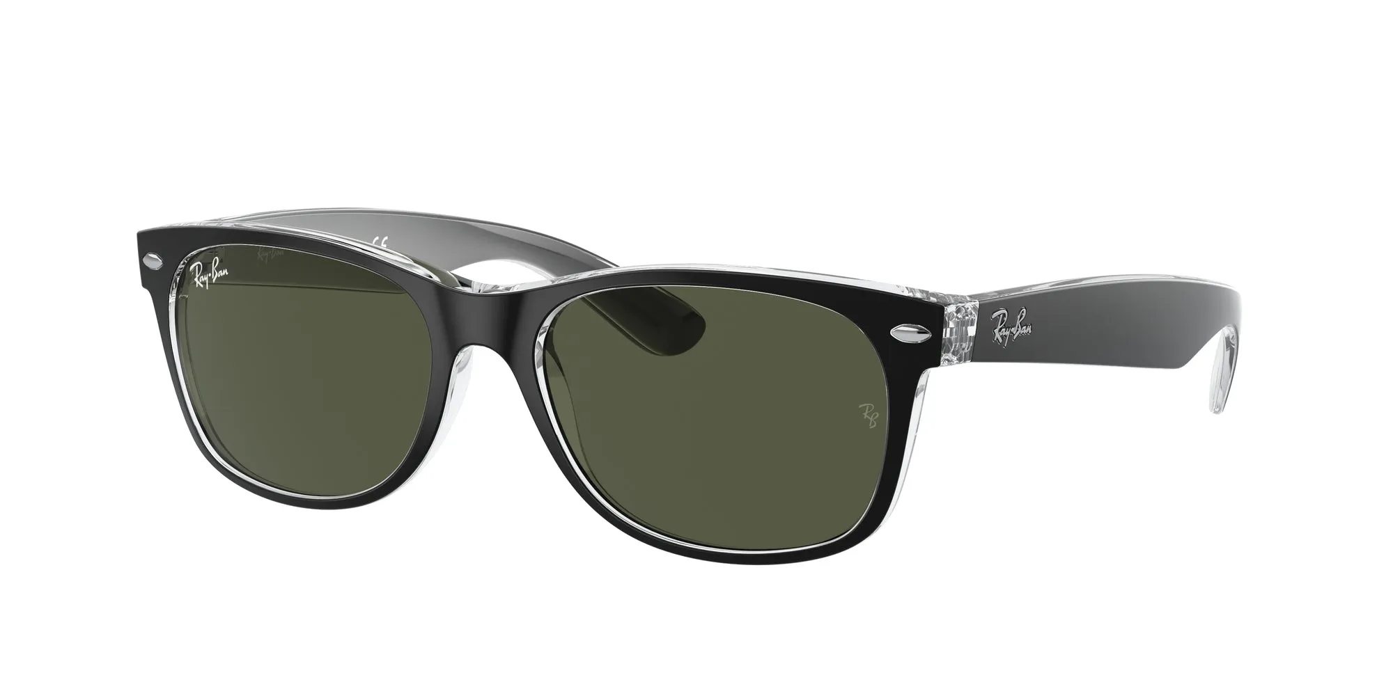 Ray - Ban RB2132 NEW WAYFARER 6052 Occhiali da sole Iniettato Nero G15 Squadrata Normale - immagine 1