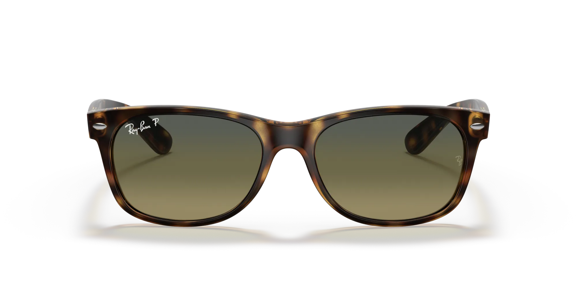 Ray - Ban RB2132 NEW WAYFARER 894/76 Occhiali da sole Iniettato Tartaruga Blu Squadrata Polarizzata - immagine 3