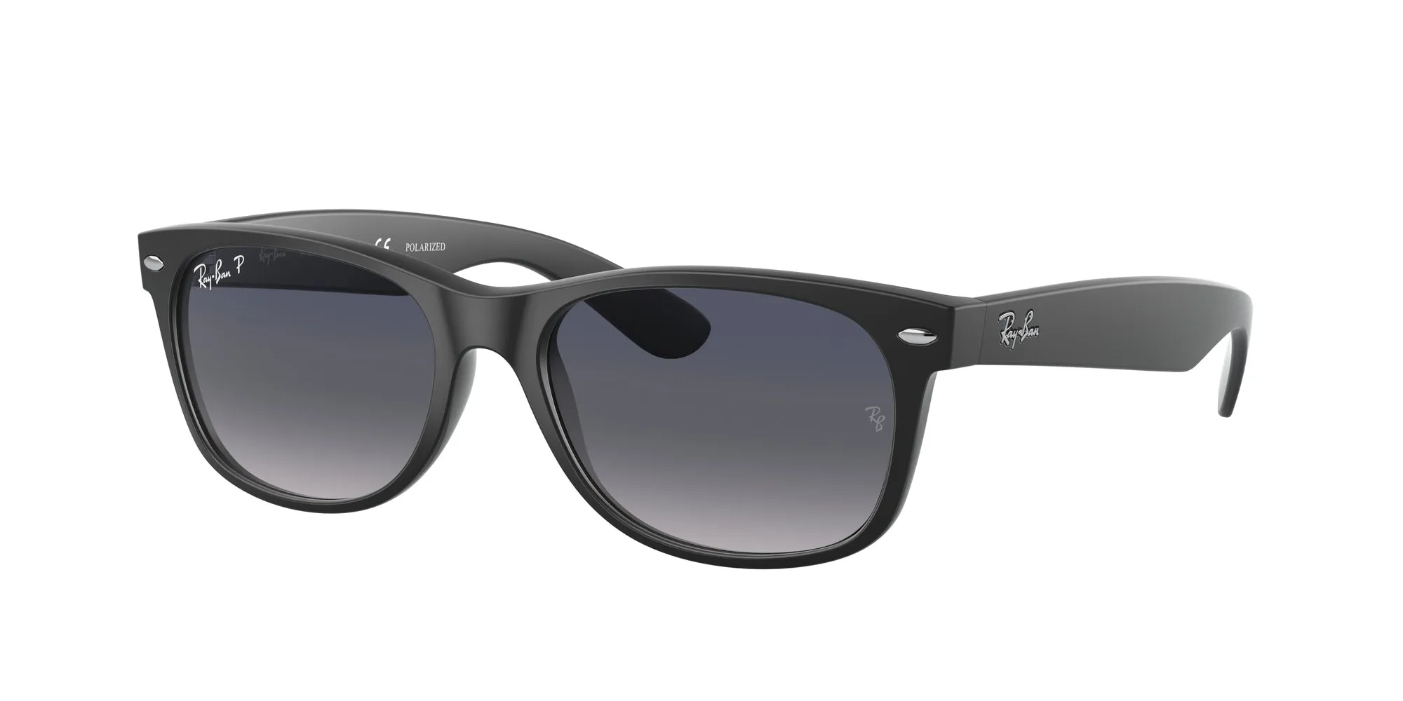 Ray - Ban RB2132 NEW WAYFARER 601S78 Occhiali da sole Iniettato Nero Blu Squadrata Polarizzata Sfumato - immagine 1