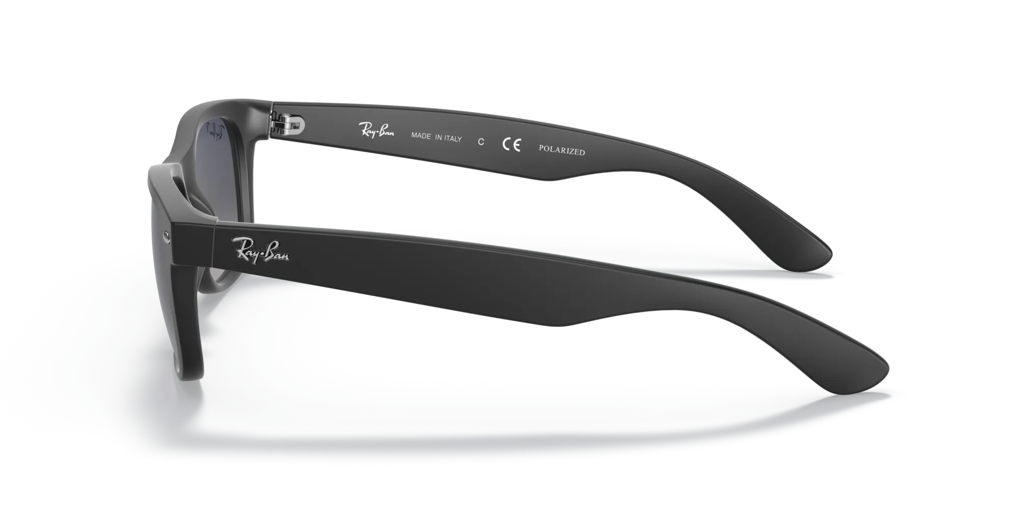 Ray - Ban RB2132 NEW WAYFARER 601S78 Occhiali da sole Iniettato Nero Blu Squadrata Polarizzata Sfumato - immagine 4
