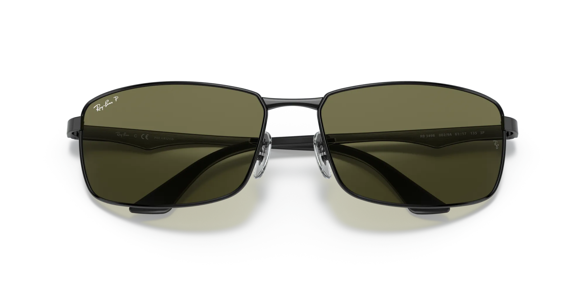 Ray - Ban RB3498 N/A 002/9A Occhiali da sole Metallo Nero G15 Squadrata Polarizzata - immagine 2