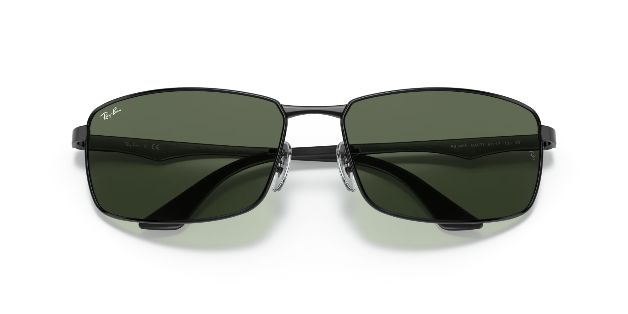 Ray - Ban RB3498 N/A 002/71 Occhiali da sole Metallo Nero Verde Squadrata Normale - immagine 2