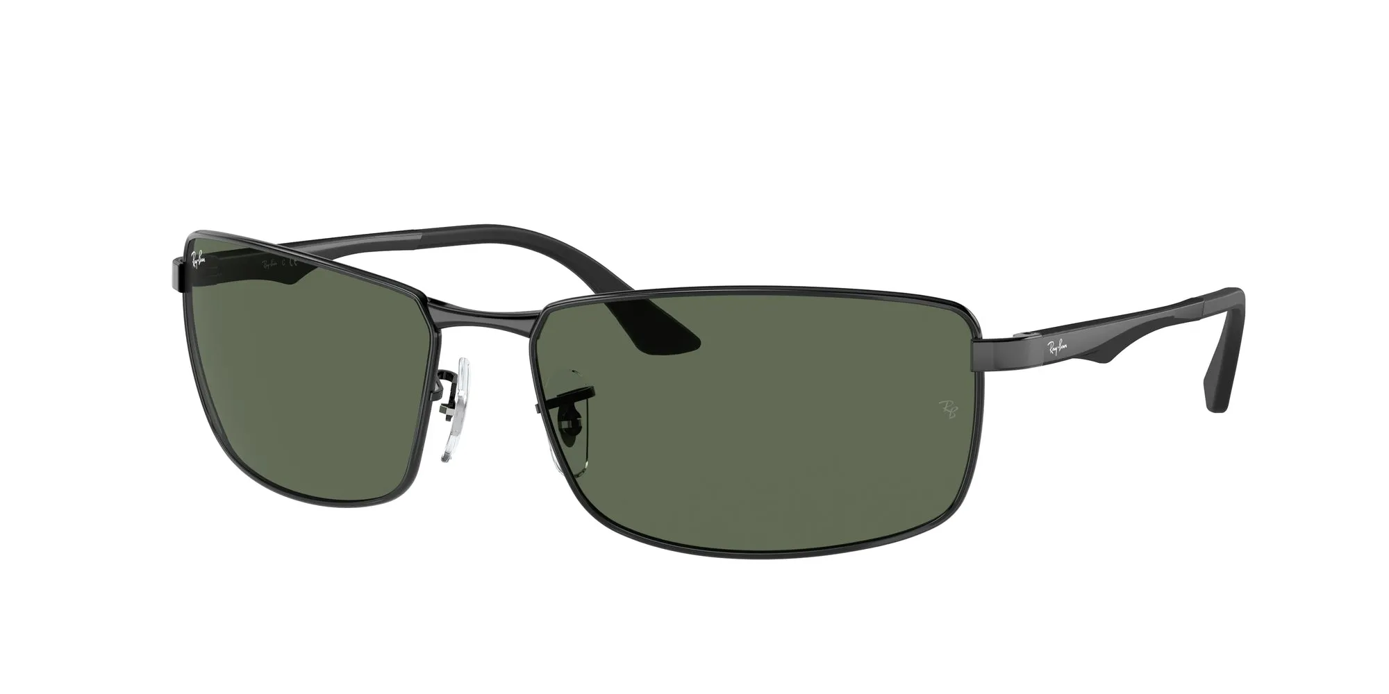 Ray - Ban RB3498 N/A 002/71 Occhiali da sole Metallo Nero Verde Squadrata Normale - immagine 1