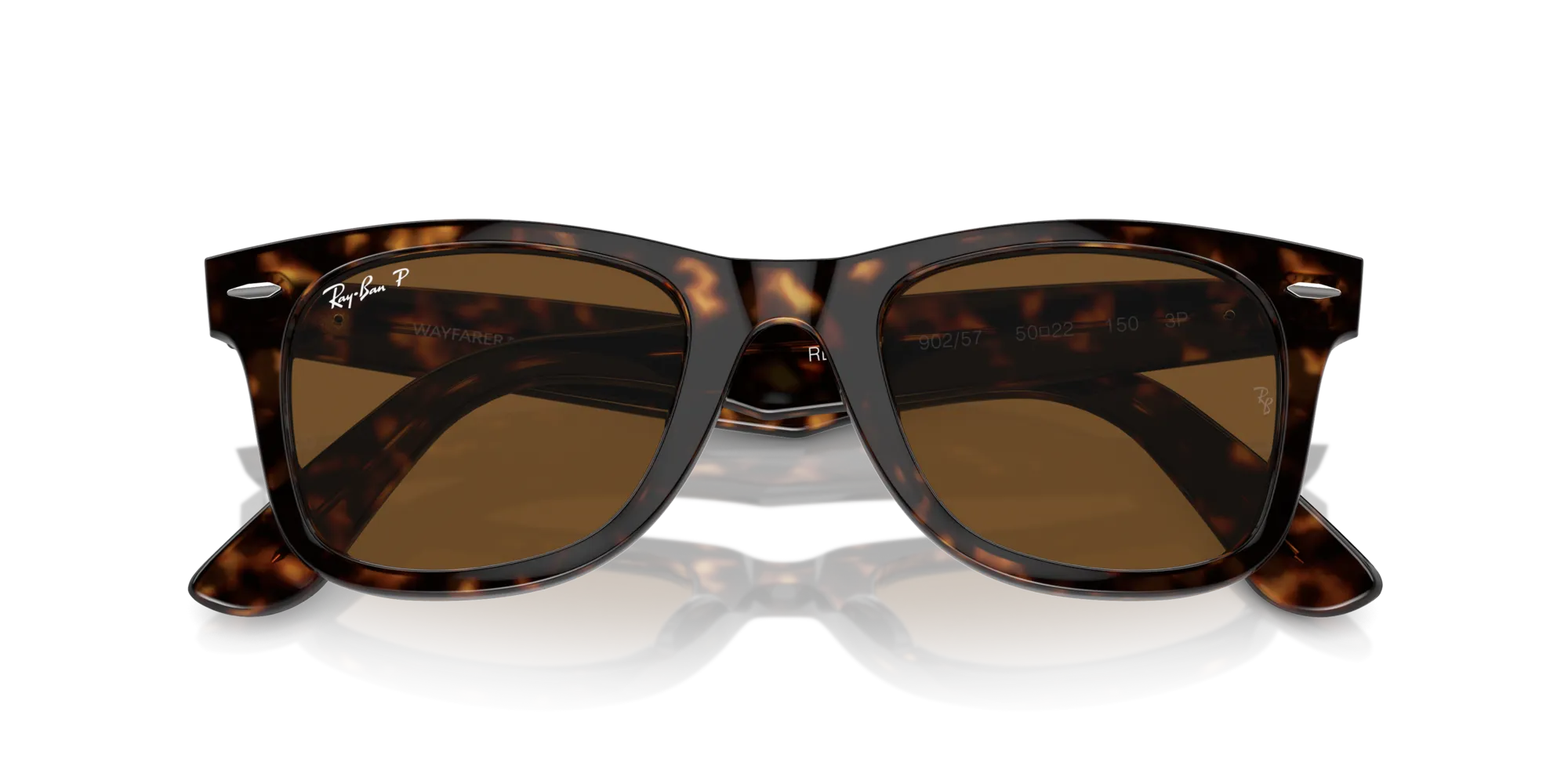 Ray - Ban RB2140 WAYFARER 902/57 Occhiali da sole Acetato Tartaruga Marrone Squadrata Polarizzata - immagine 2