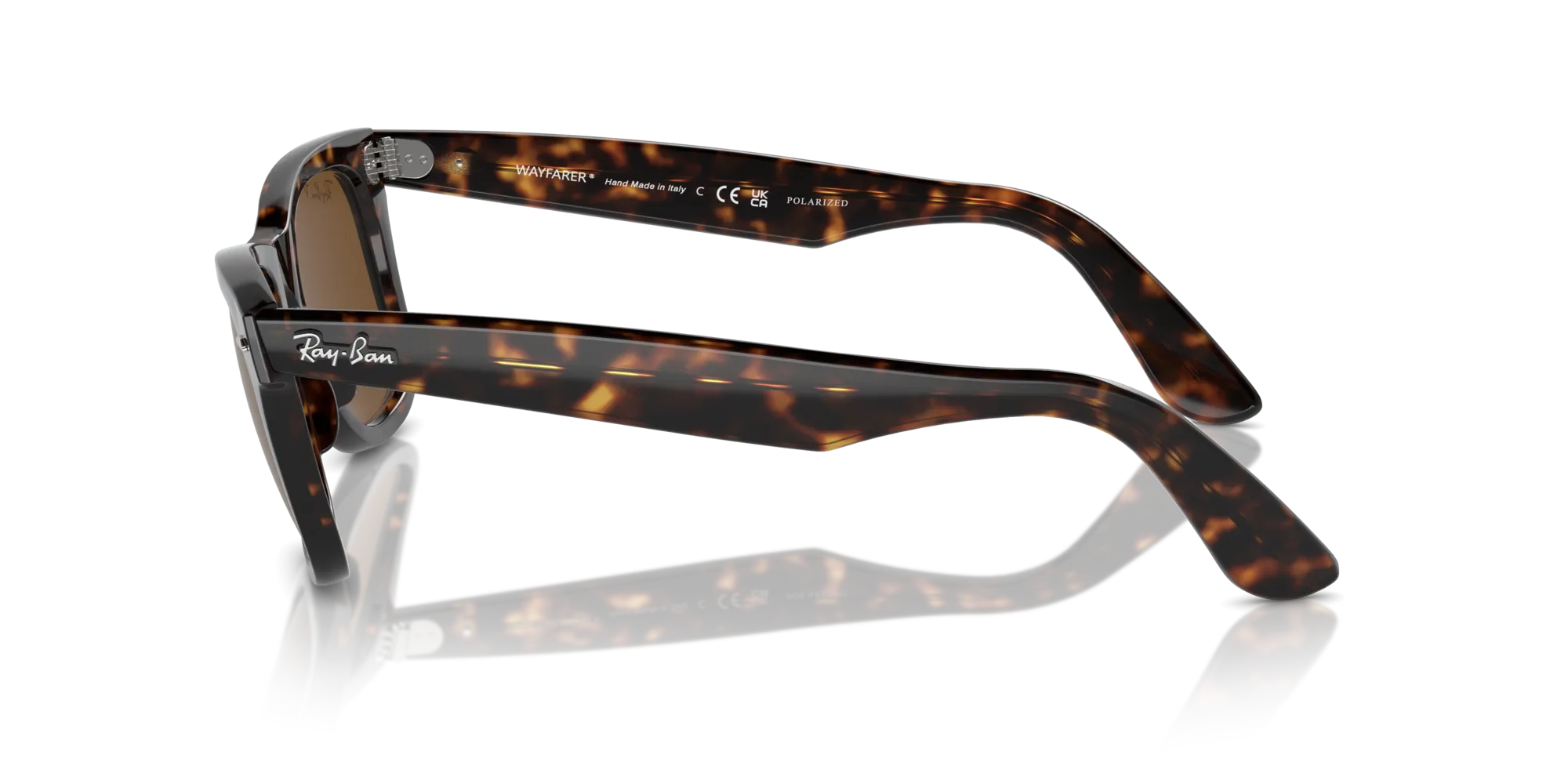 Ray - Ban RB2140 WAYFARER 902/57 Occhiali da sole Acetato Tartaruga Marrone Squadrata Polarizzata - immagine 4