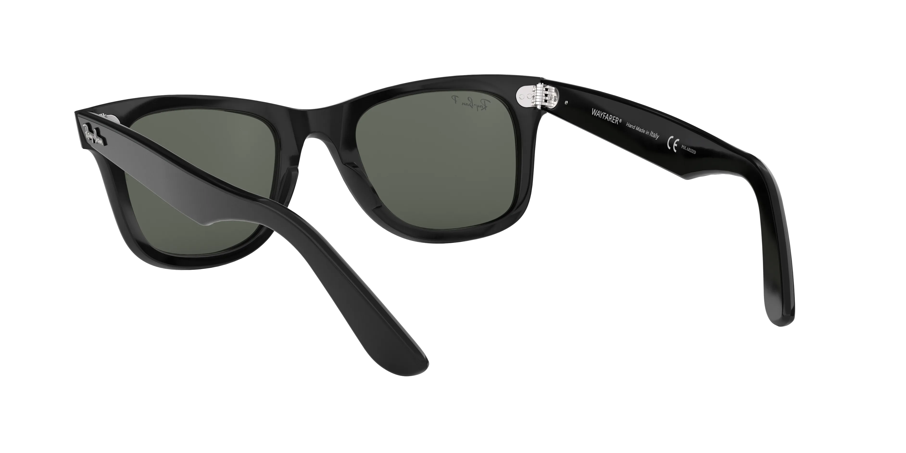 Ray - Ban RB2140 WAYFARER 901/58 Occhiali da sole Acetato Nero Verde Squadrata Polarizzata - immagine 4