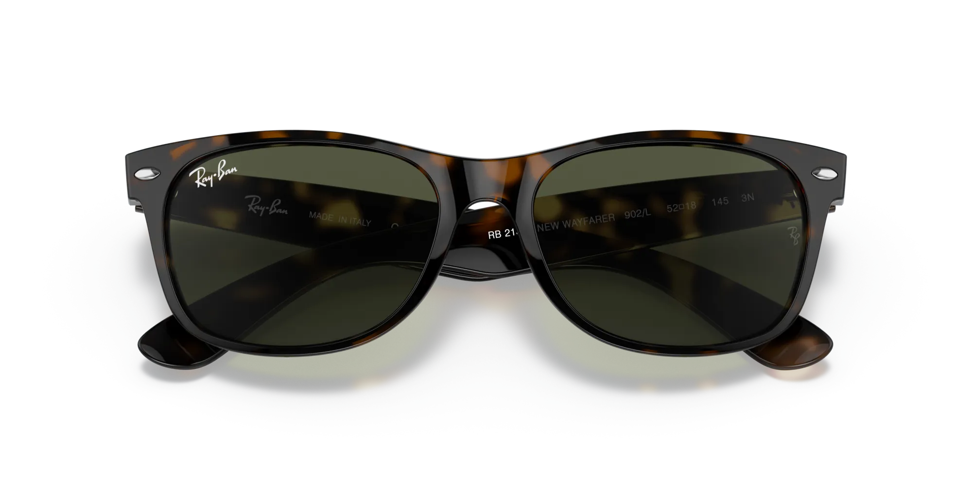 Ray - Ban RB2132 NEW WAYFARER 902L Occhiali da sole Iniettato Tartaruga G15 Squadrata Normale - immagine 2