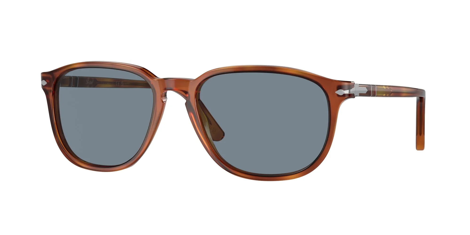 Persol PO3019S 96/56 Occhiali da sole Acetato Marrone Blu Squadrata Normale - immagine 1