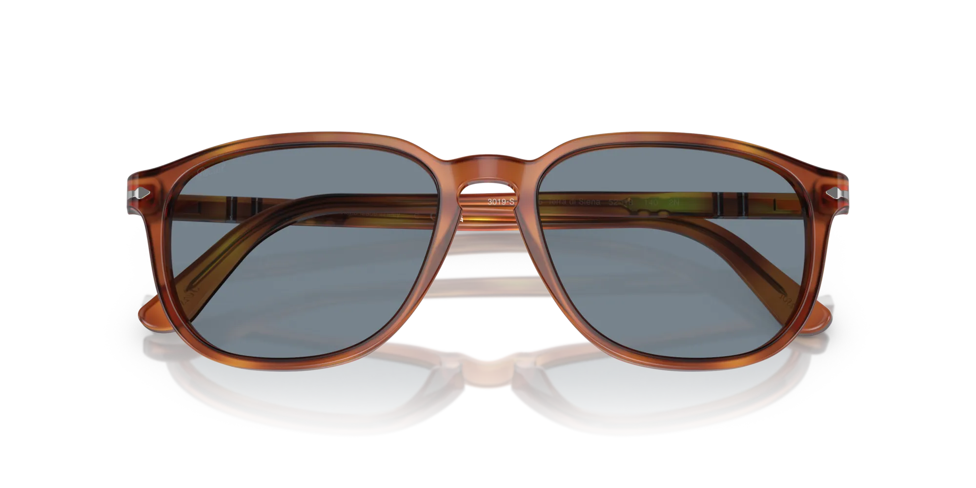 Persol PO3019S 96/56 Occhiali da sole Acetato Marrone Blu Squadrata Normale - immagine 2