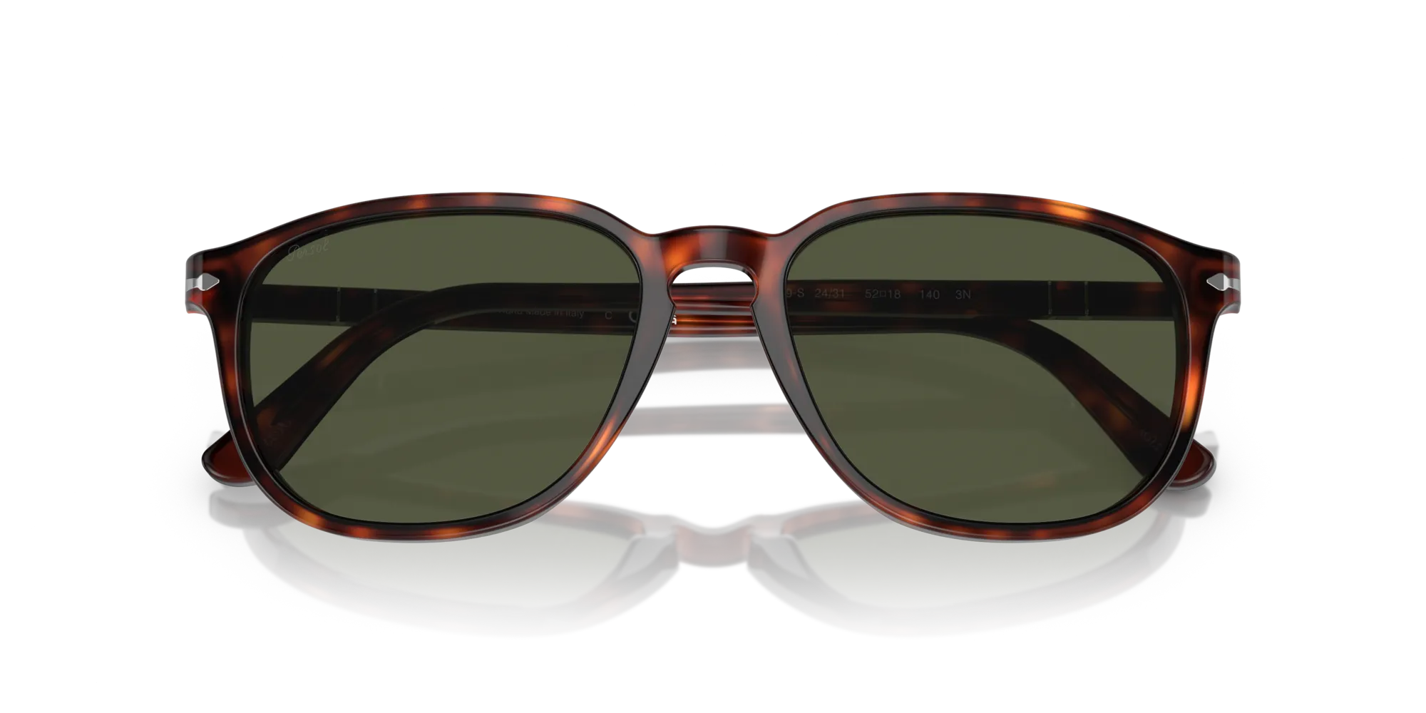 Persol PO3019S 24/31 Occhiali da sole Acetato Tartaruga Verde Squadrata Normale - immagine 2