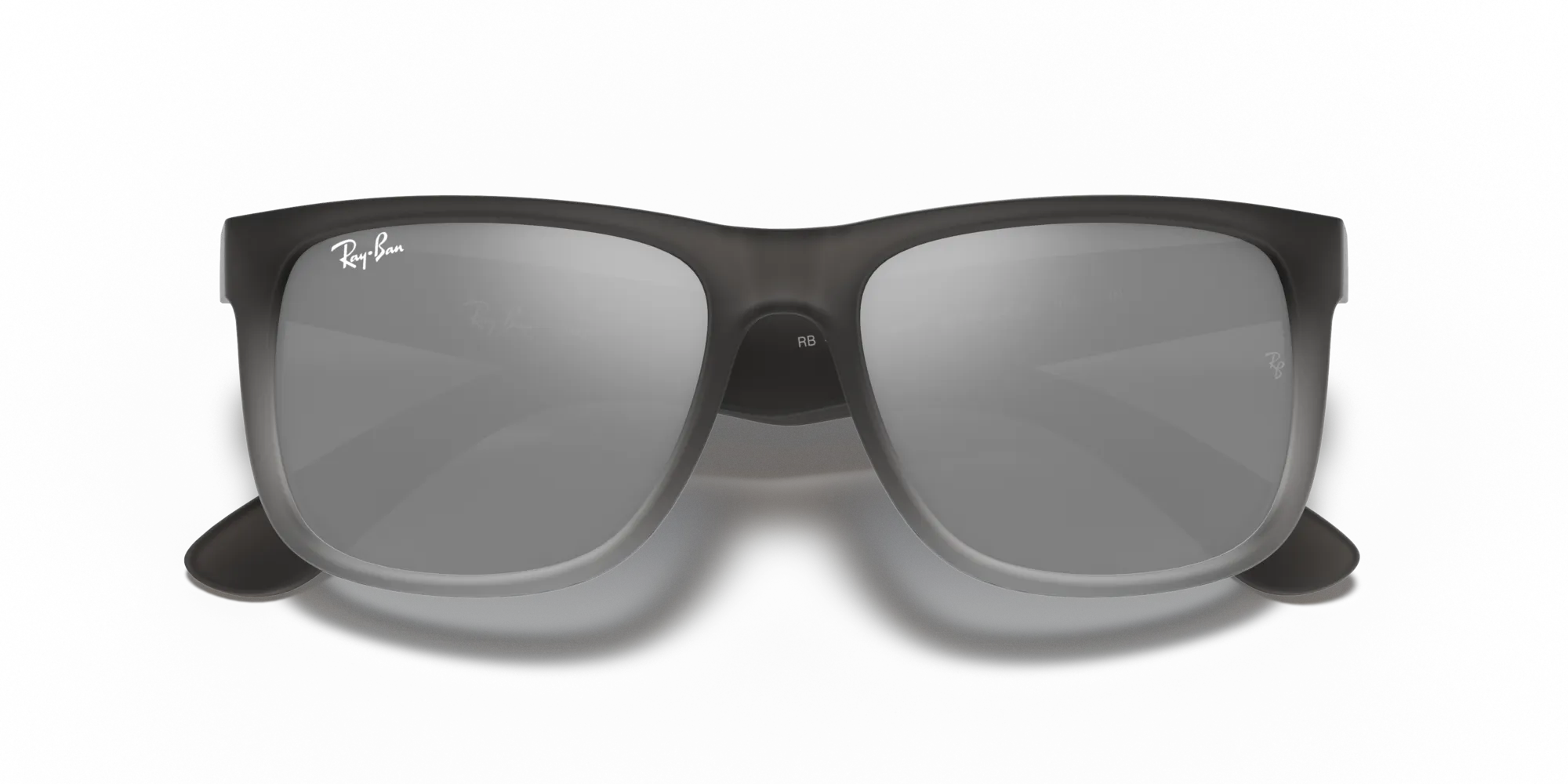 Ray - Ban RB4165 JUSTIN 852/88 Occhiali da sole Iniettato Grigio Grigio Squadrata Normale Sfumato - immagine 2