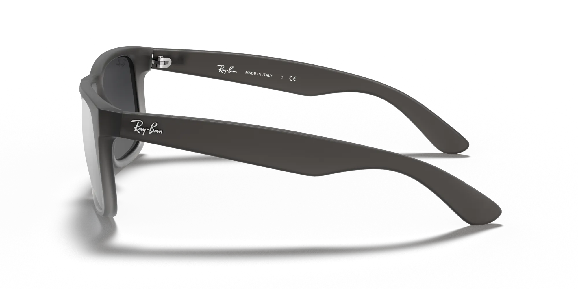 Ray - Ban RB4165 JUSTIN 852/88 Occhiali da sole Iniettato Grigio Grigio Squadrata Normale Sfumato - immagine 4