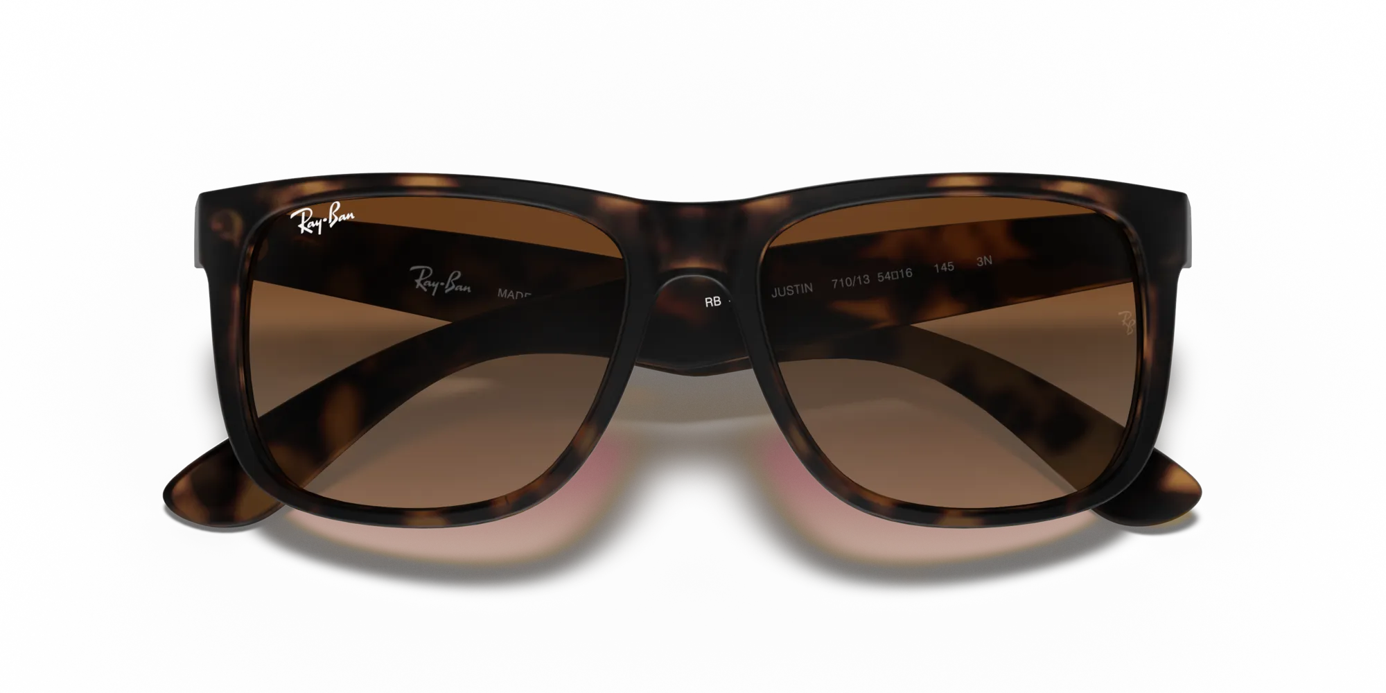 Ray - Ban RB4165 JUSTIN 710/13 Occhiali da sole Iniettato Tartaruga Marrone Squadrata Normale - immagine 2