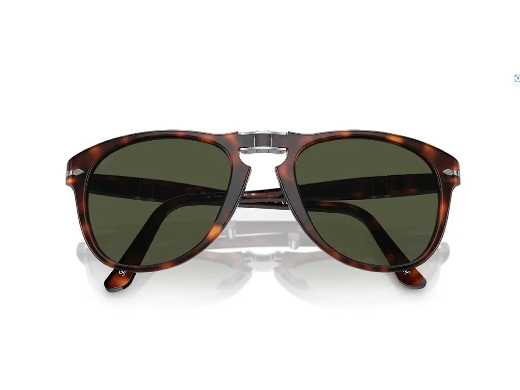 Persol PO0714 FOLDING 24/31 Occhiali da sole Acetato Tartaruga Verde Pilot Normale - immagine 3