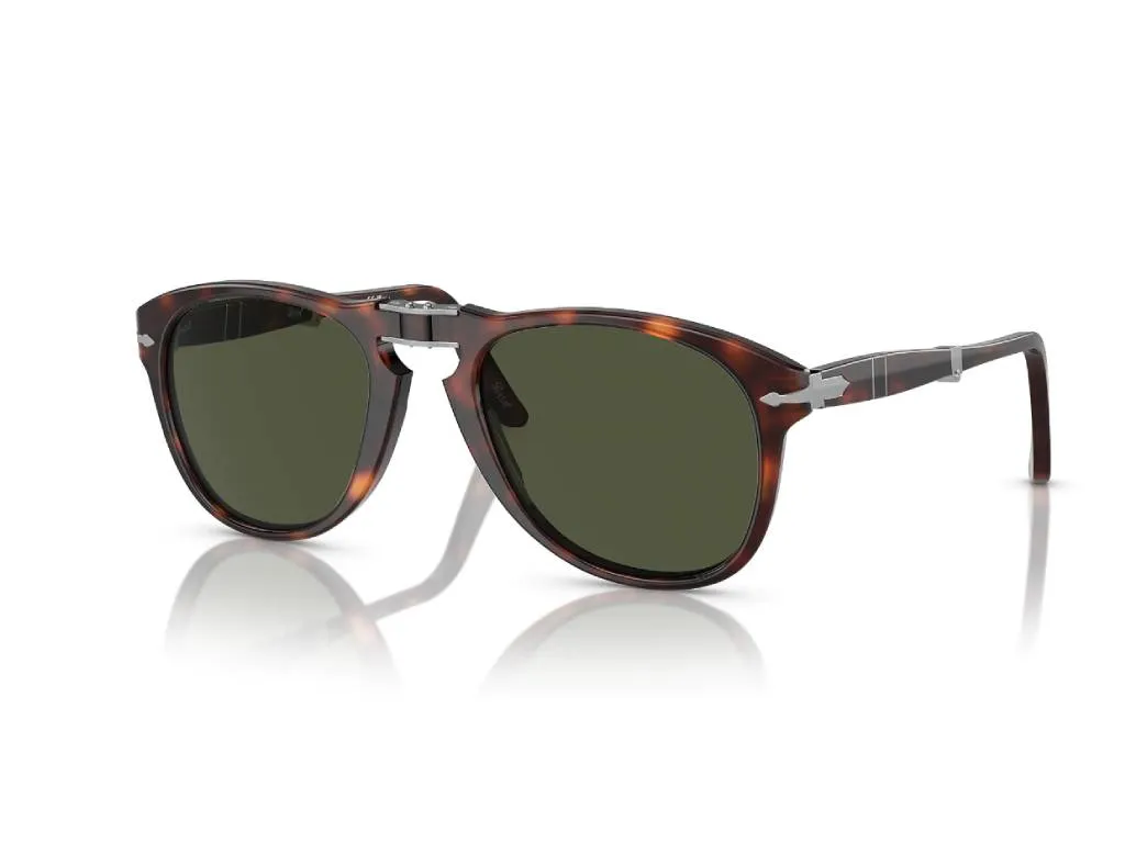 Persol PO0714 FOLDING 24/31 Occhiali da sole Acetato Tartaruga Verde Pilot Normale - immagine 1