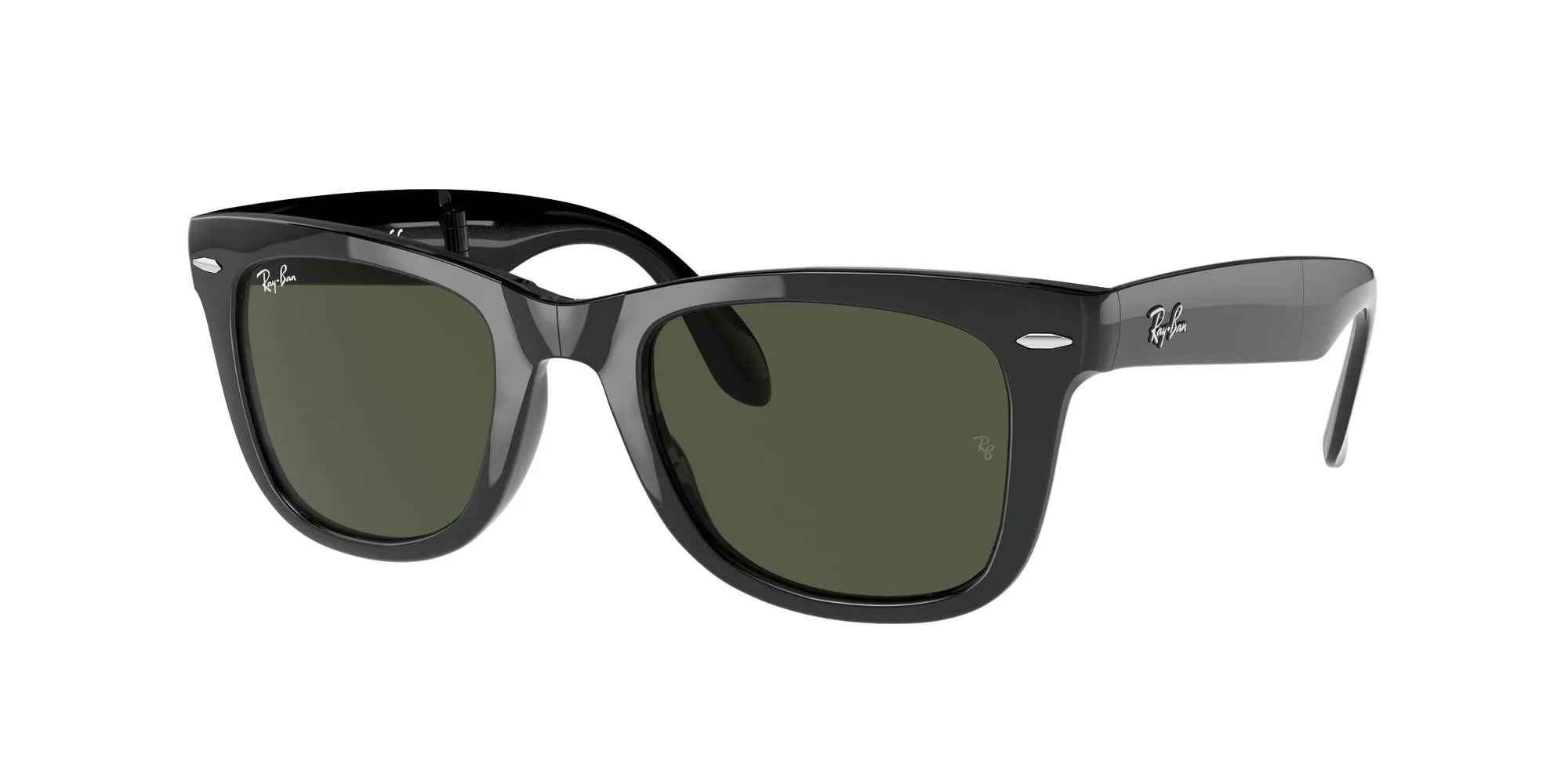 Ray - Ban RB4105 FOLDING WAYFARER 601 Occhiali da sole Iniettato Nero G15 Squadrata Normale - immagine 1