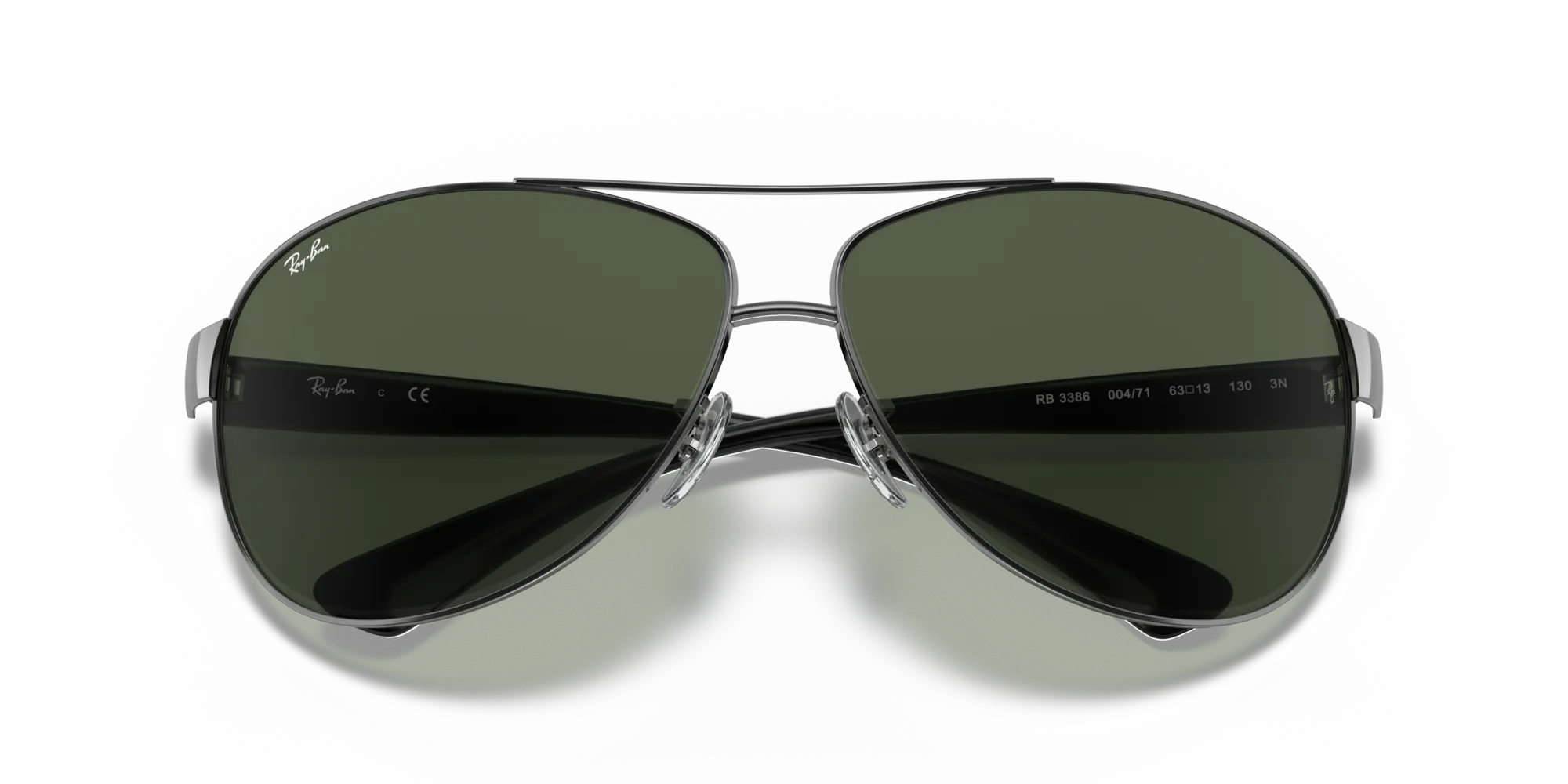 Ray - Ban RB3386 RB3386 004/71 Occhiali da sole Metallo Grigio Verde Pilot Normale - immagine 2