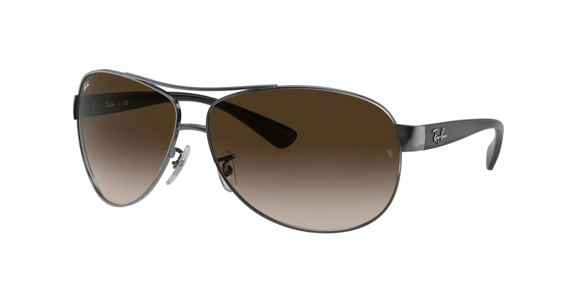Ray - Ban RB3386 RB3386 004/13 Occhiali da sole Metallo Grigio Marrone Pilot Normale Sfumato - immagine 1