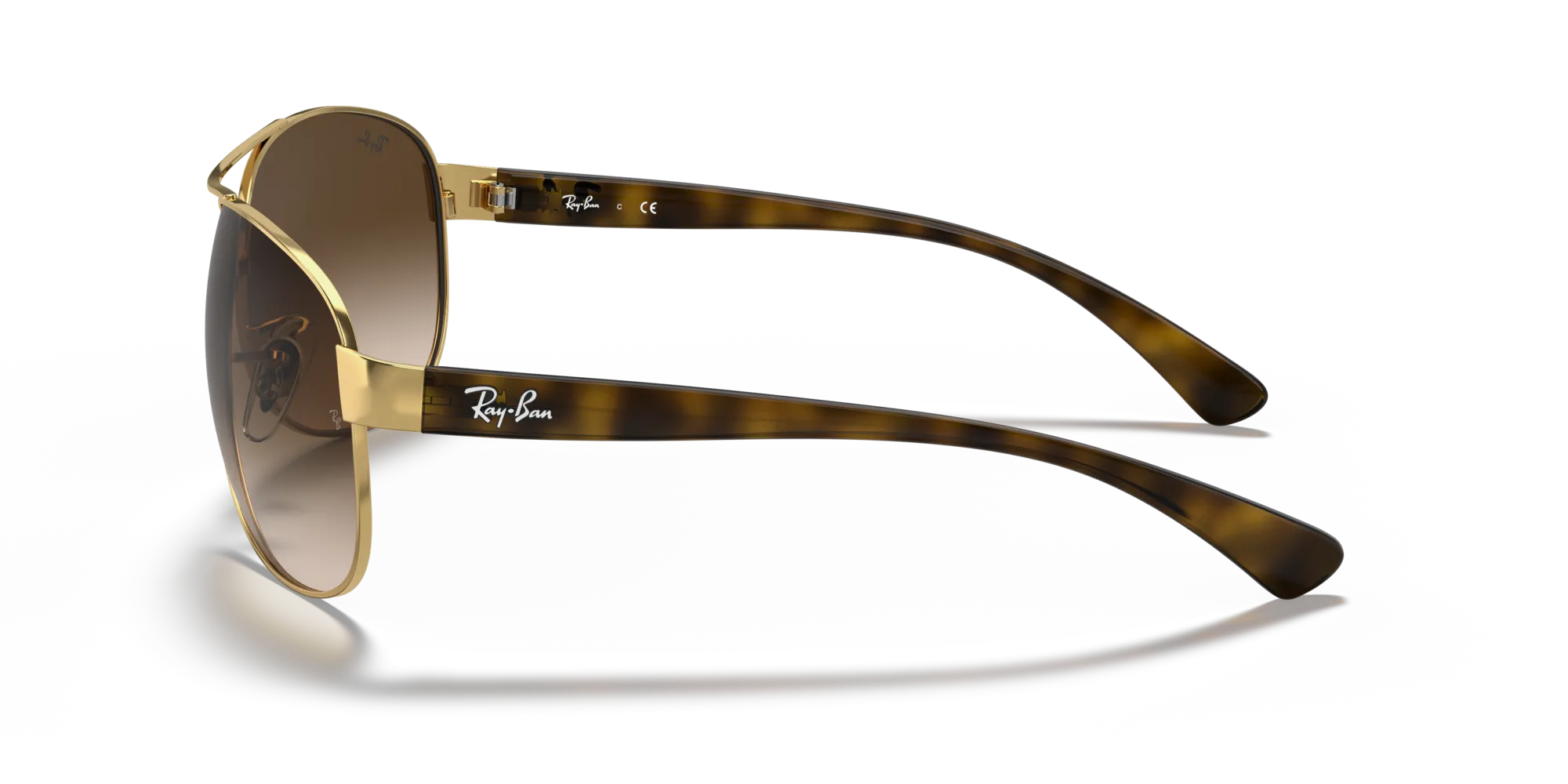Ray - Ban RB3386 RB3386 001/13 Occhiali da sole Acciaio Oro Marrone Pilot Normale Sfumato - immagine 4