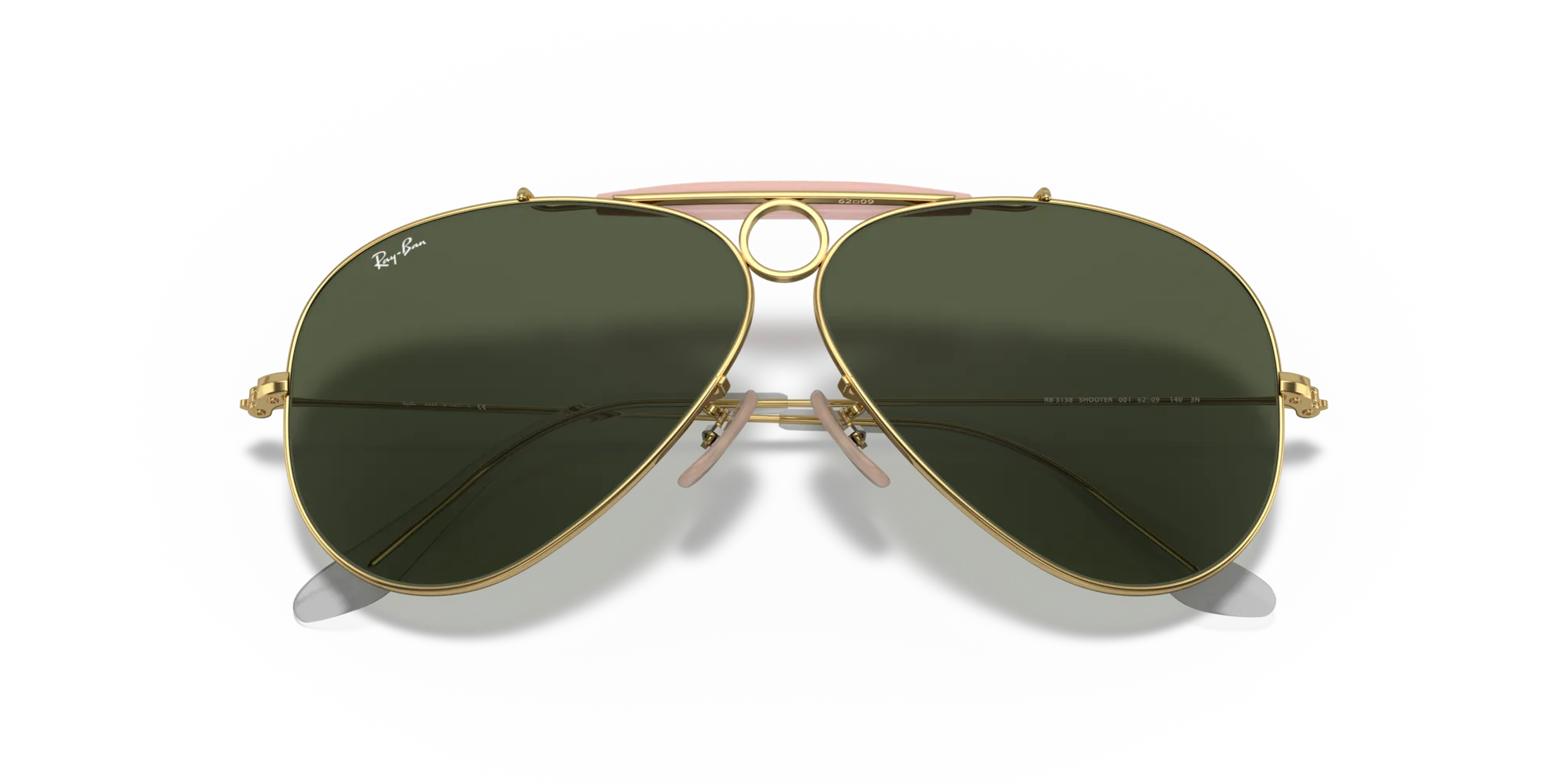 Ray - Ban RB3138 SHOOTER 001 Occhiali da sole Metallo Oro G15 Pilot Normale - immagine 2